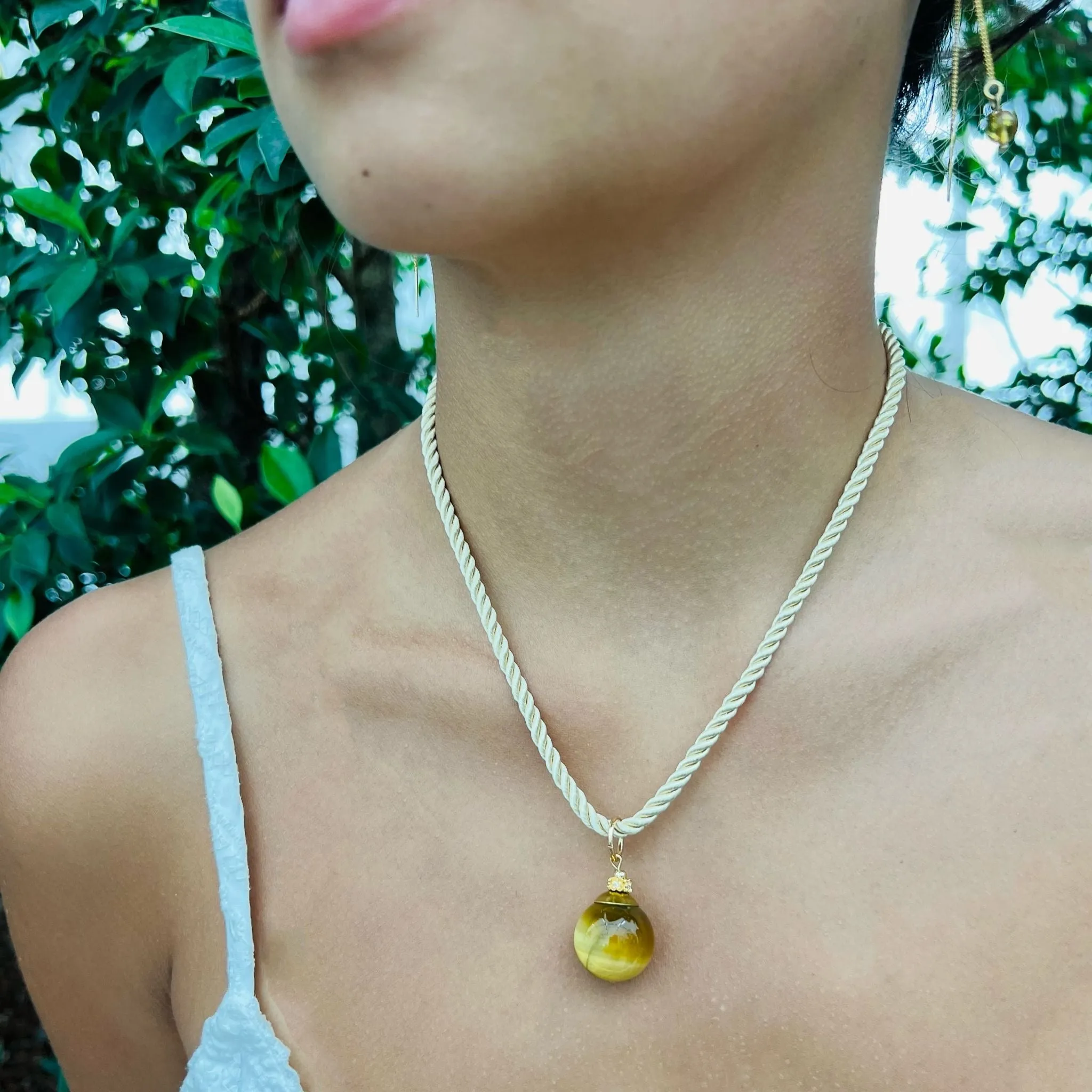 Honey Tigereye Silk Twist Necklace