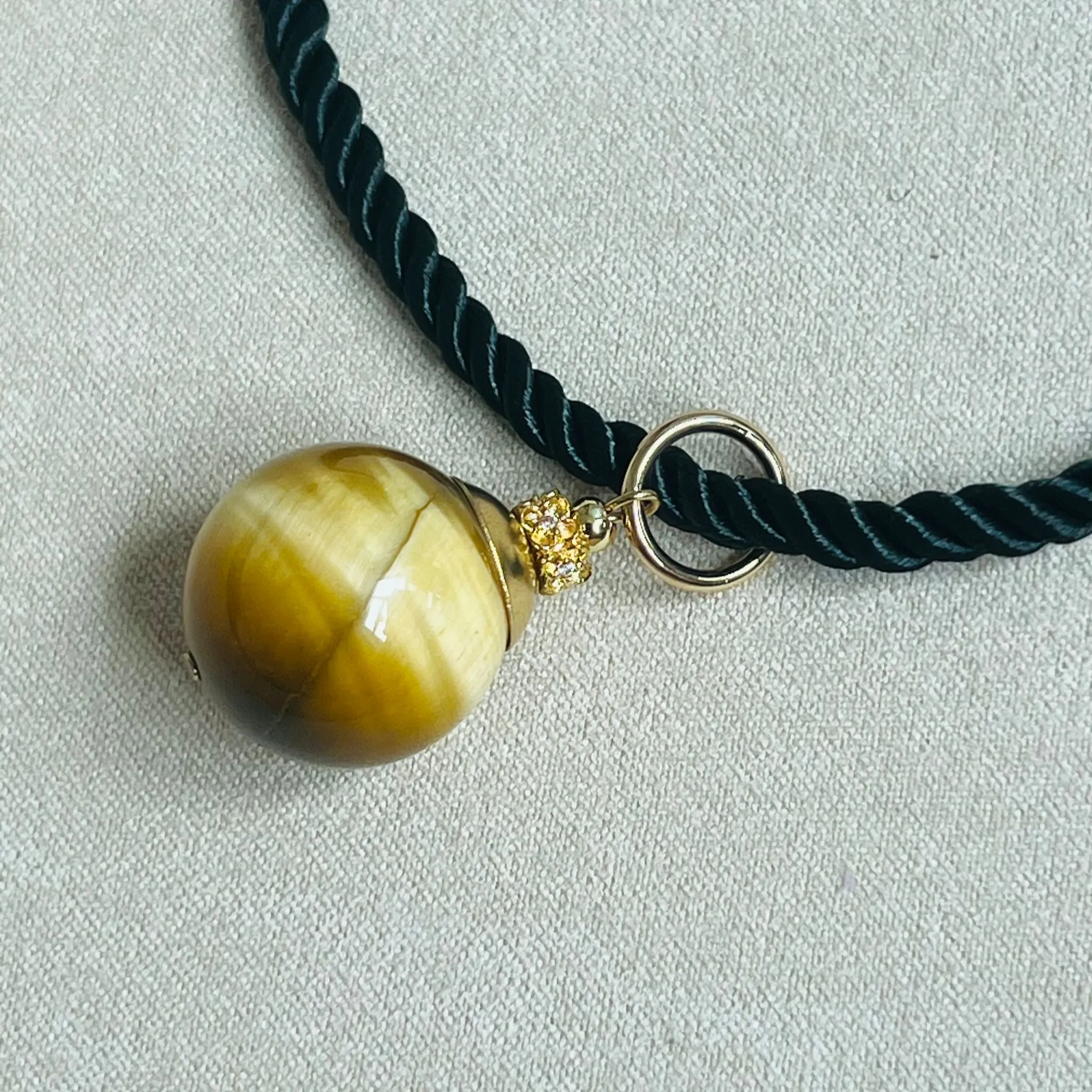 Honey Tigereye Silk Twist Necklace