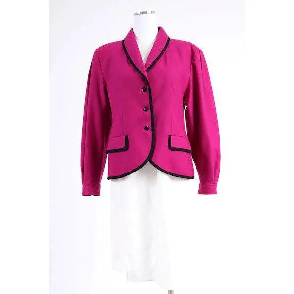 JAEGAR 80's Fuchsia Wool Blazer | Size M/L