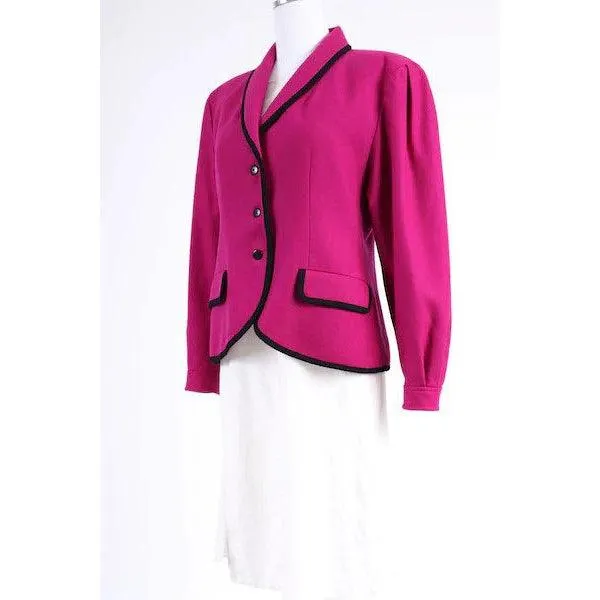 JAEGAR 80's Fuchsia Wool Blazer | Size M/L