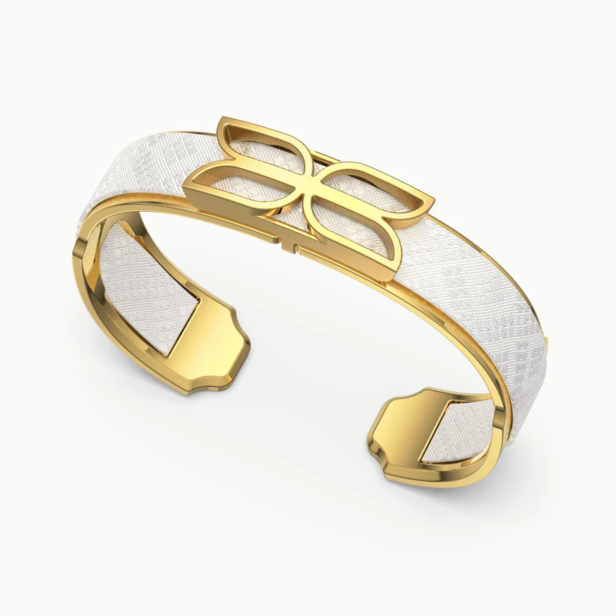 Kawung Silk Cuff - Porcelain White