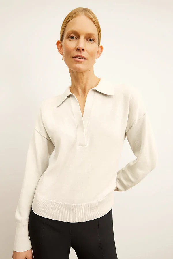 Leo Pullover - Cotton Silk Knit :: Ivory