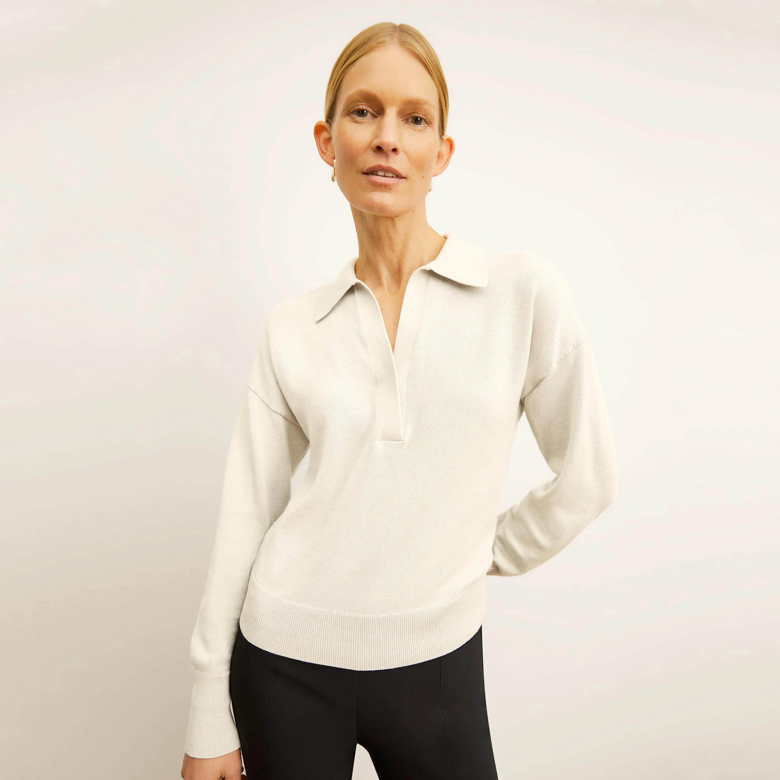 Leo Pullover - Cotton Silk Knit :: Ivory