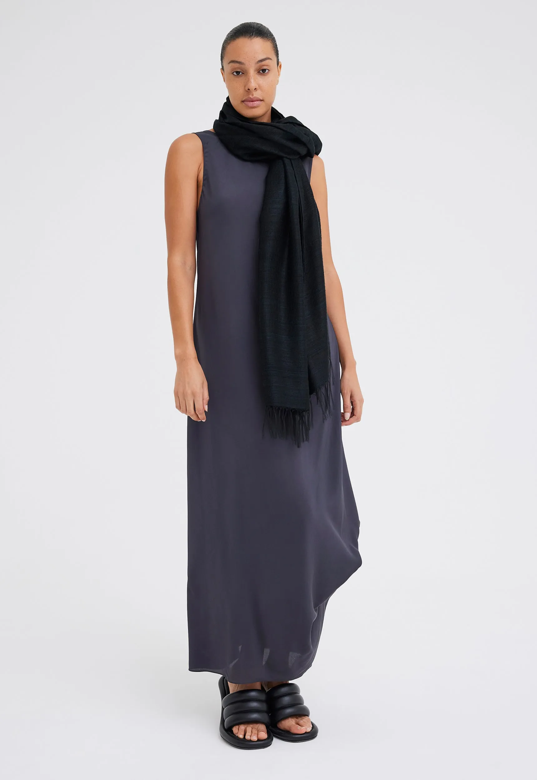 Lila Silk Shawl - Black