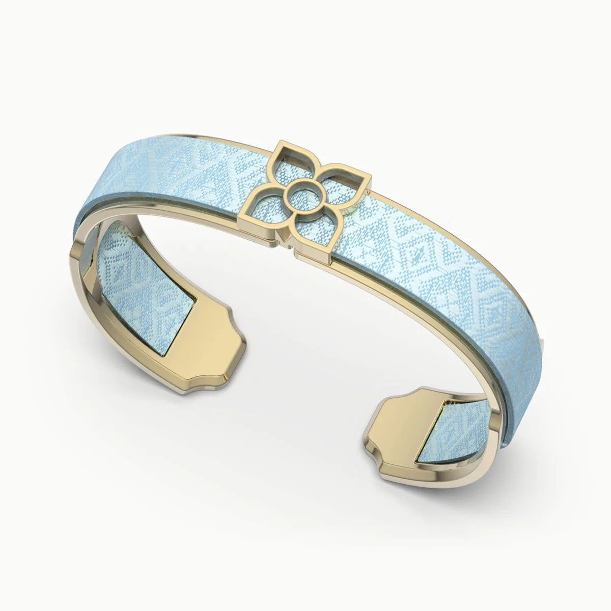 Lotus Silk Cuff - Mist Blue