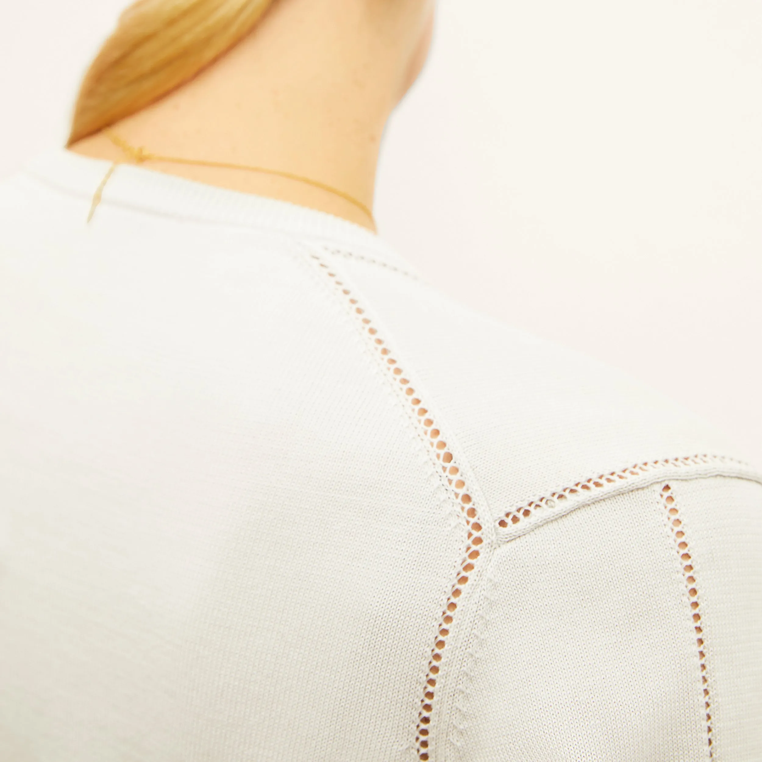 Mel Cardigan - Cotton Silk Knit :: Ivory