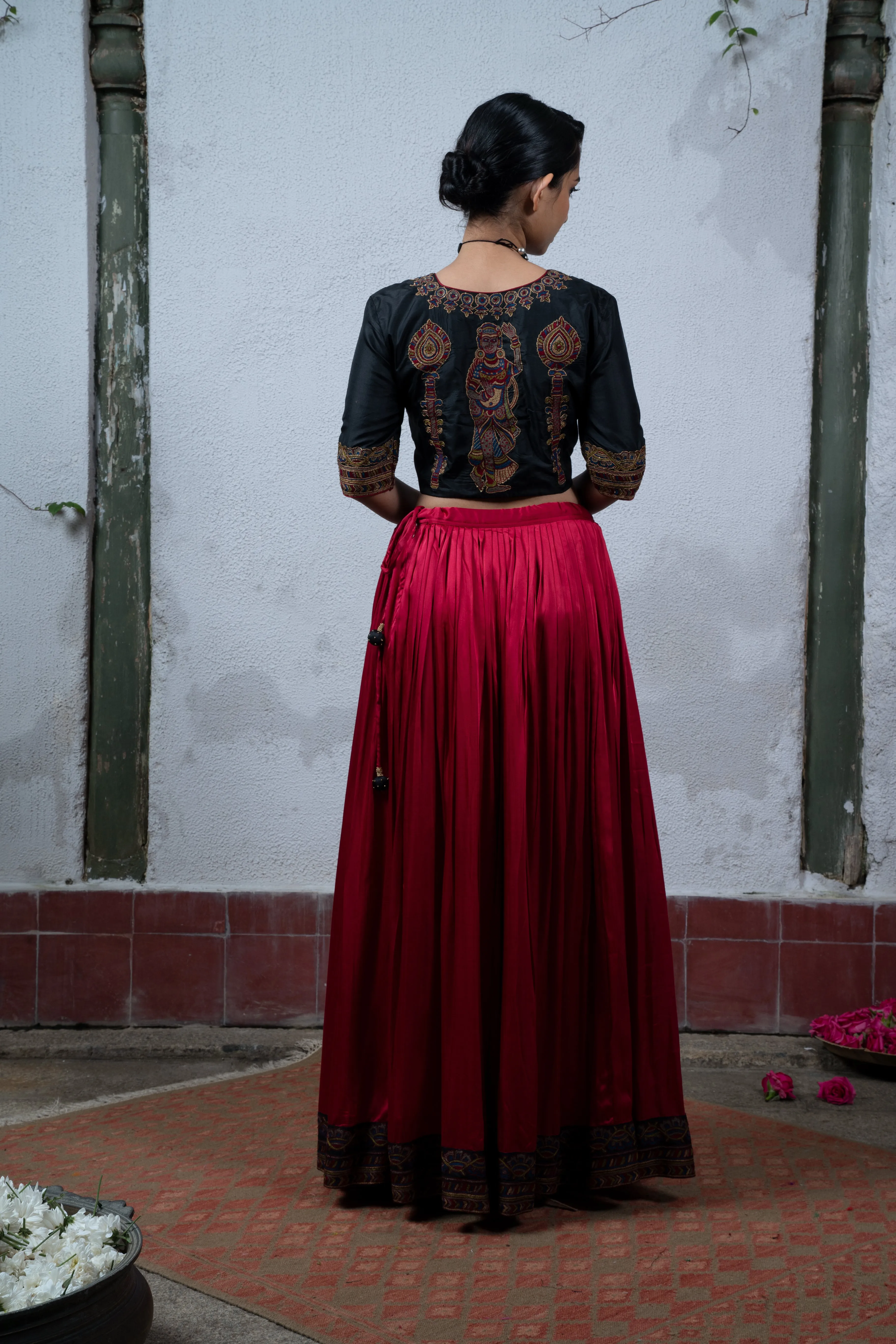 Mysore: Black and Red Lehanga