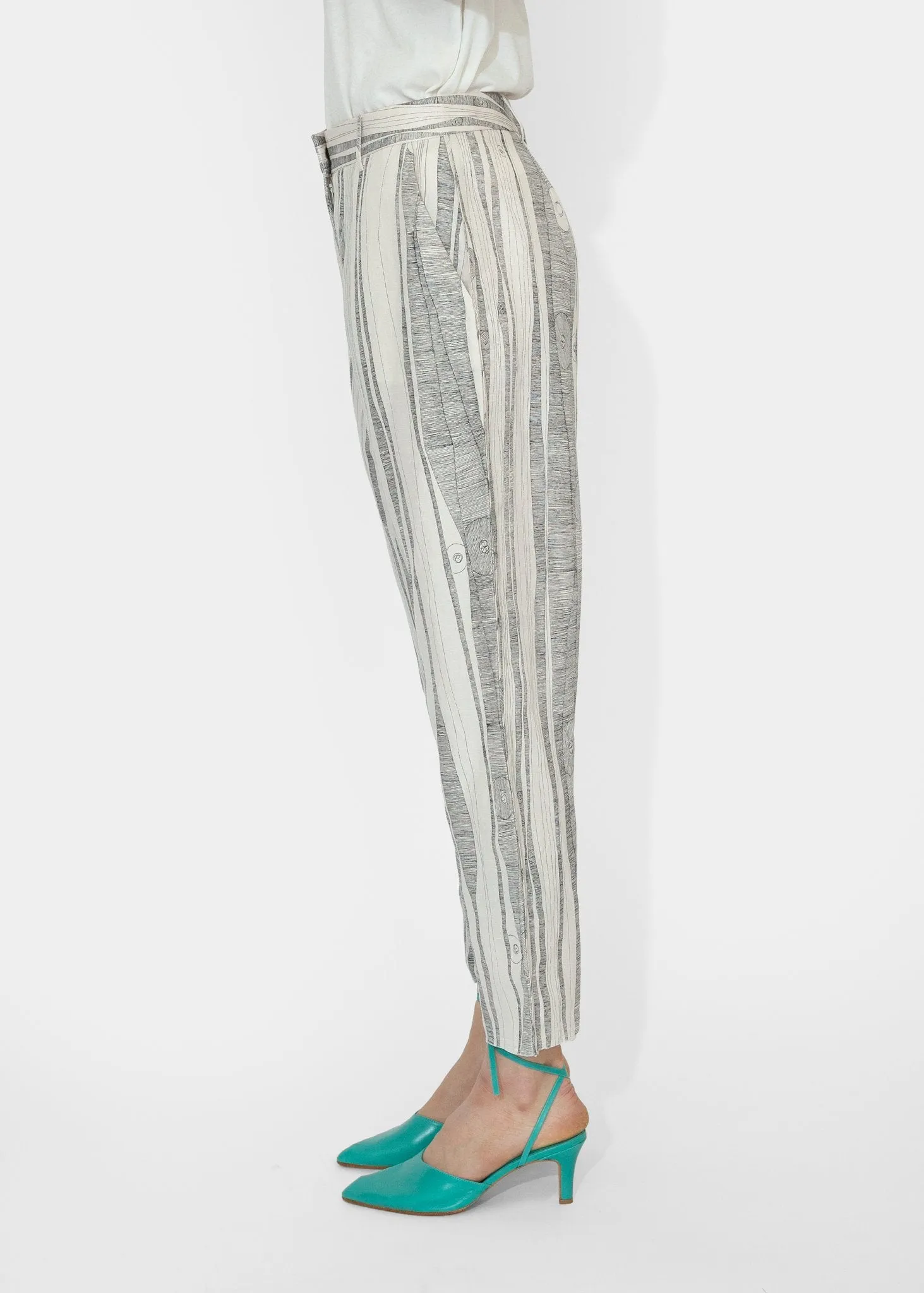 Narobi Pant Dirty White Black Print