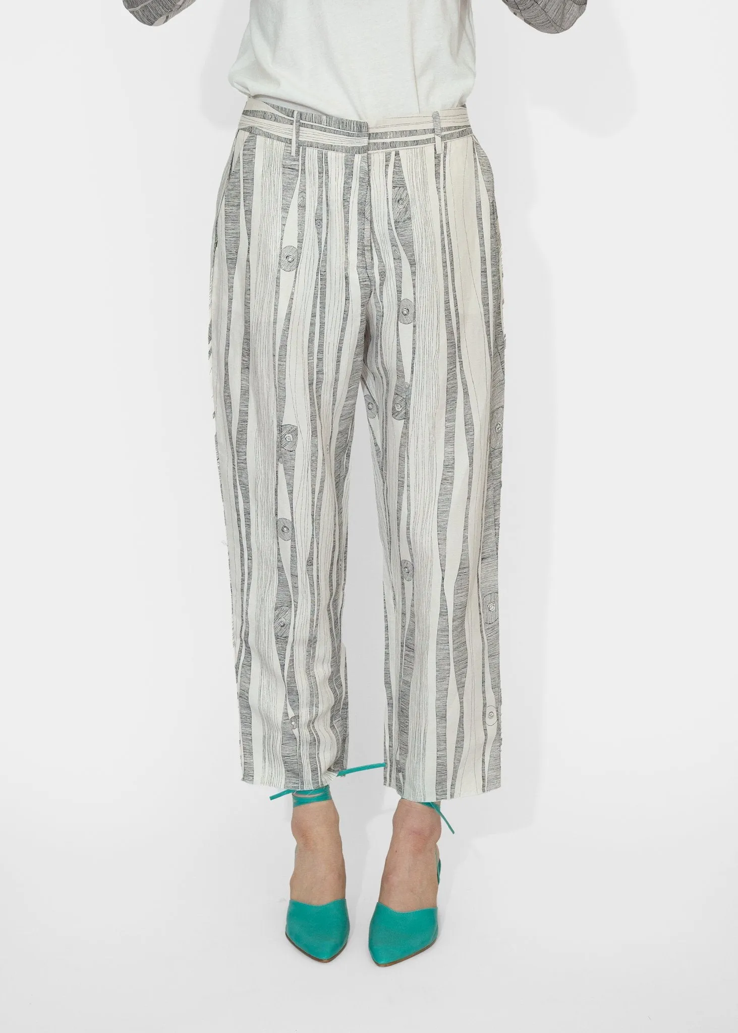 Narobi Pant Dirty White Black Print