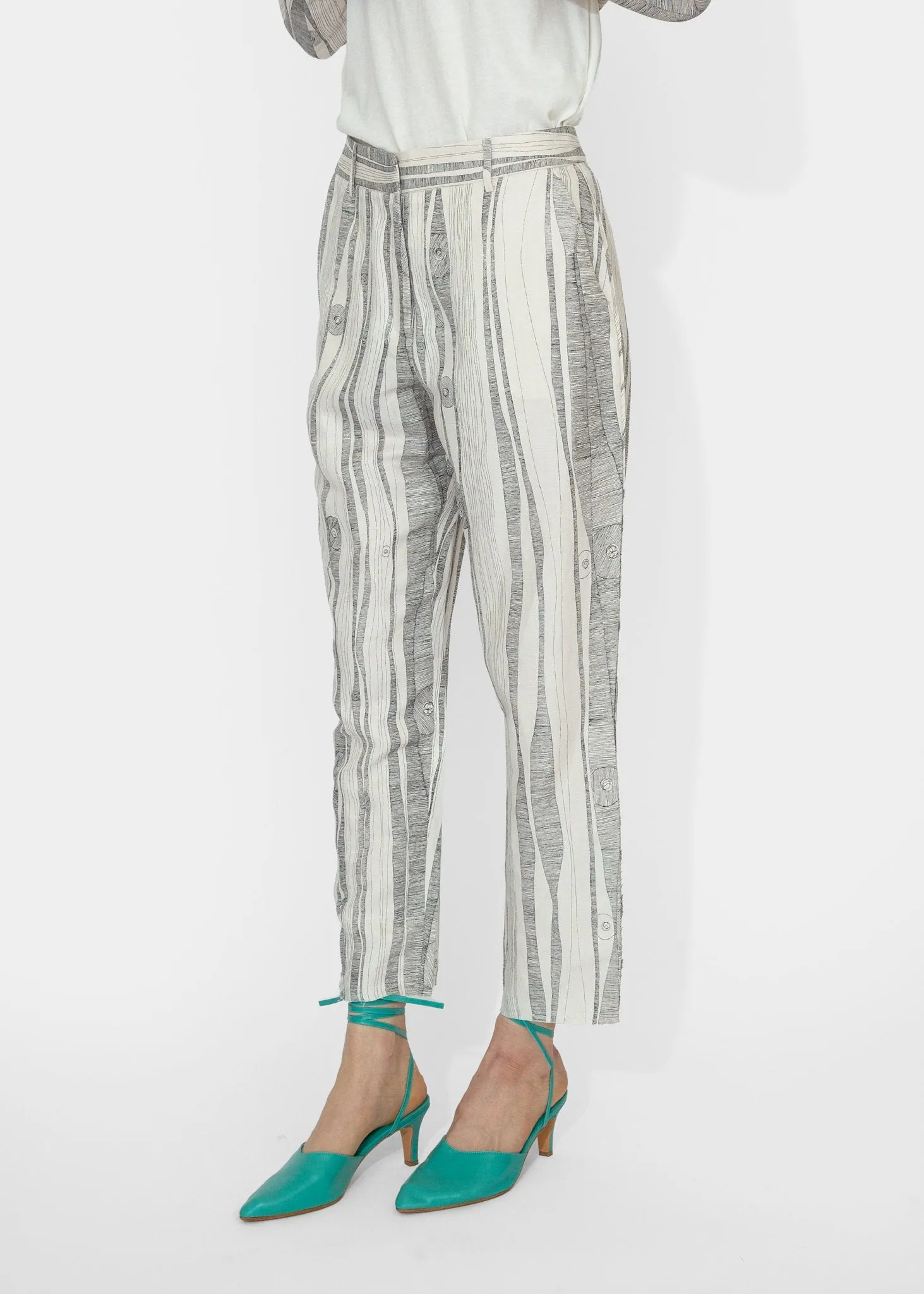 Narobi Pant Dirty White Black Print