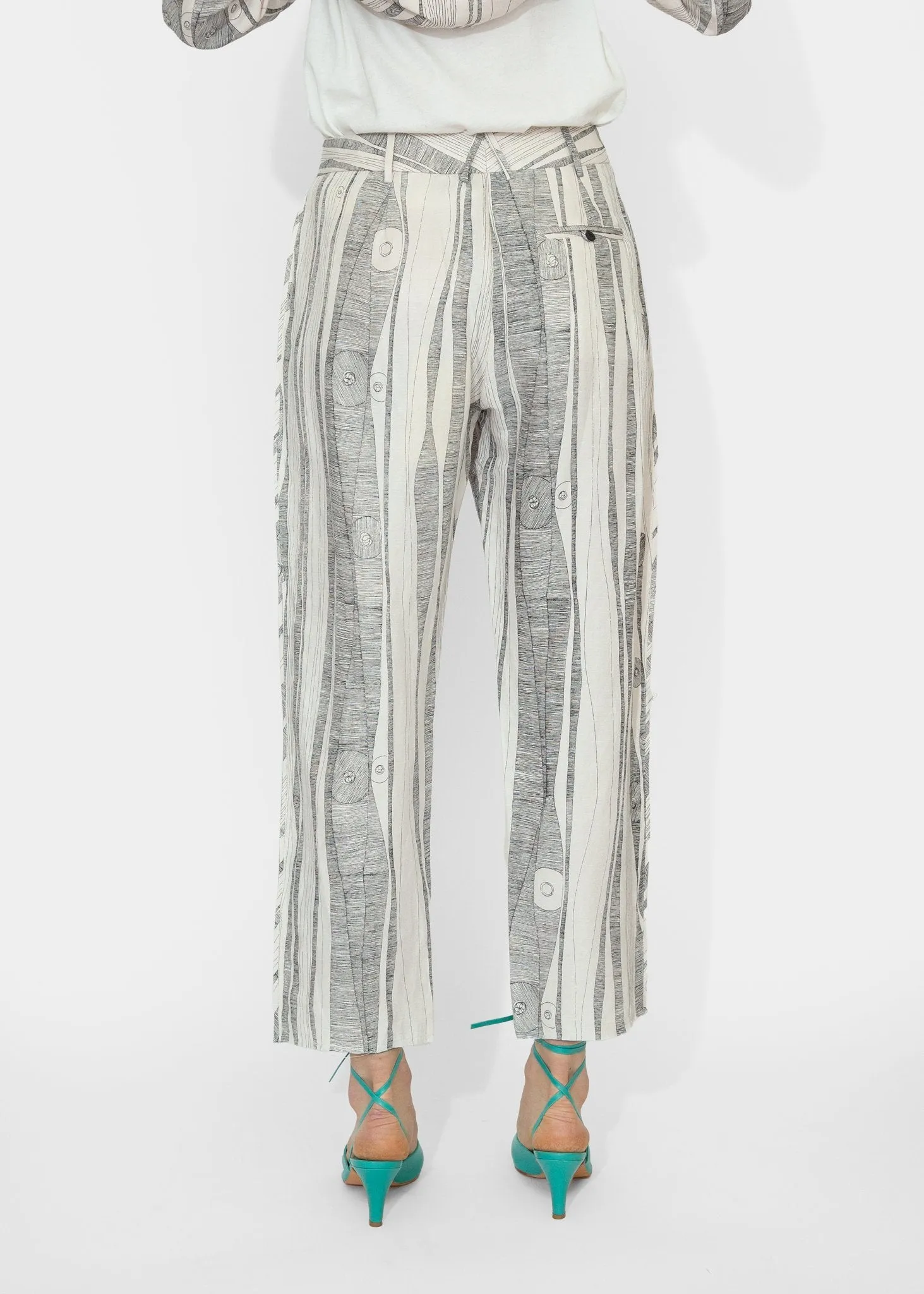 Narobi Pant Dirty White Black Print