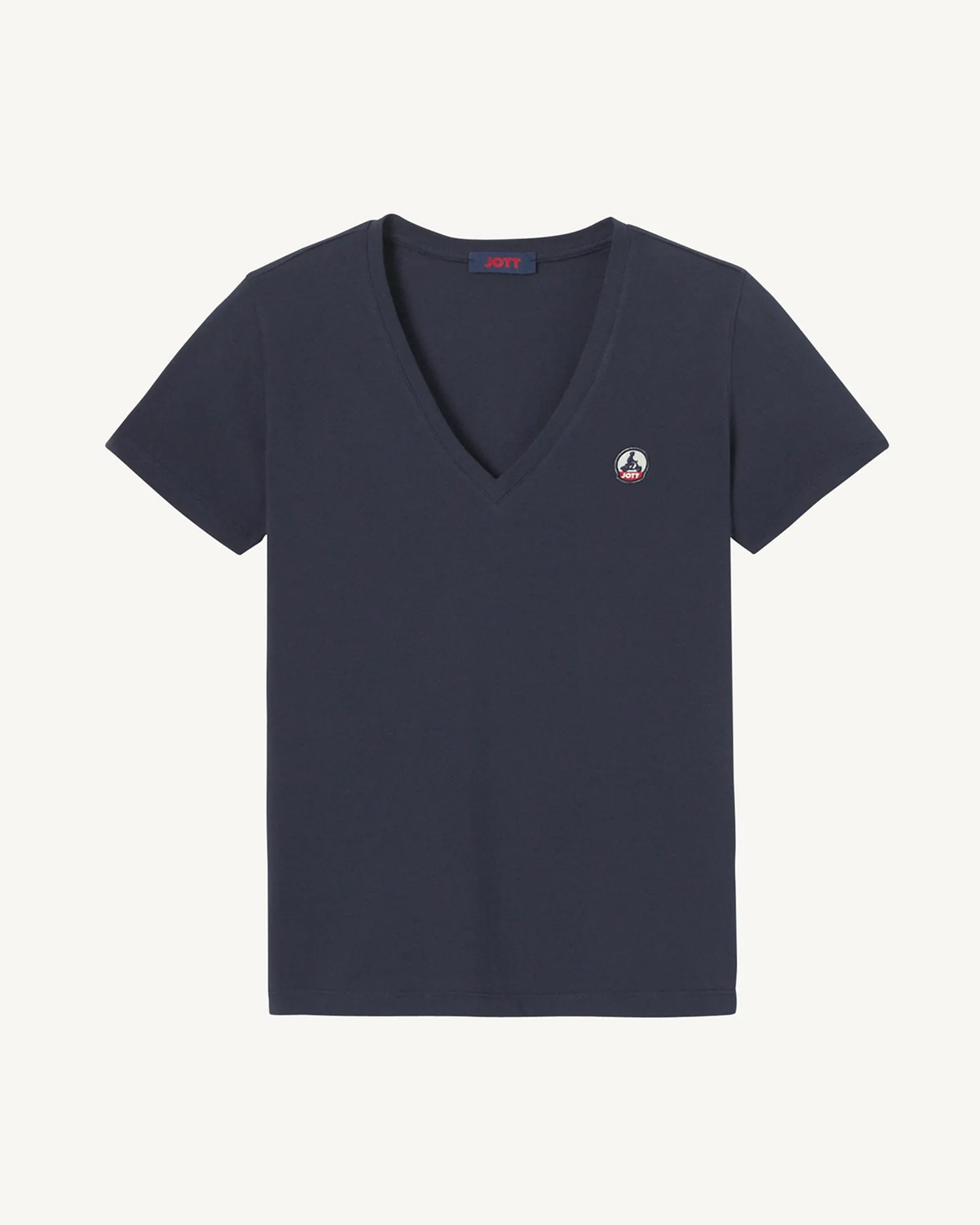 Navy Cancun 2.0 plain organic cotton V-neck T-shirt