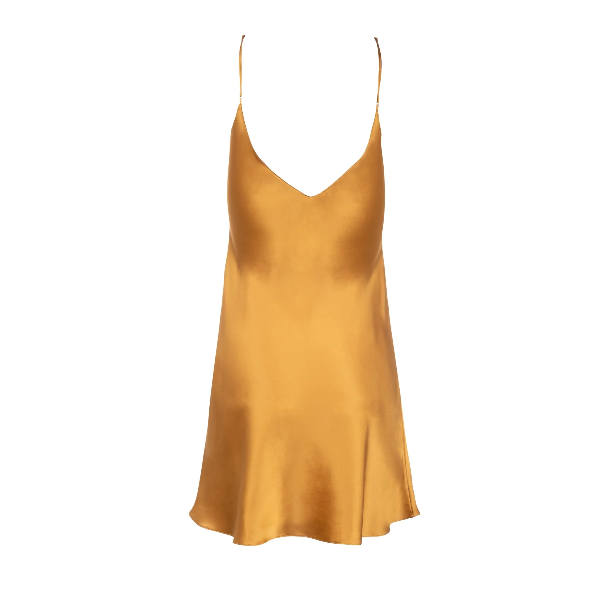 New Bronze Mini Slip Dress