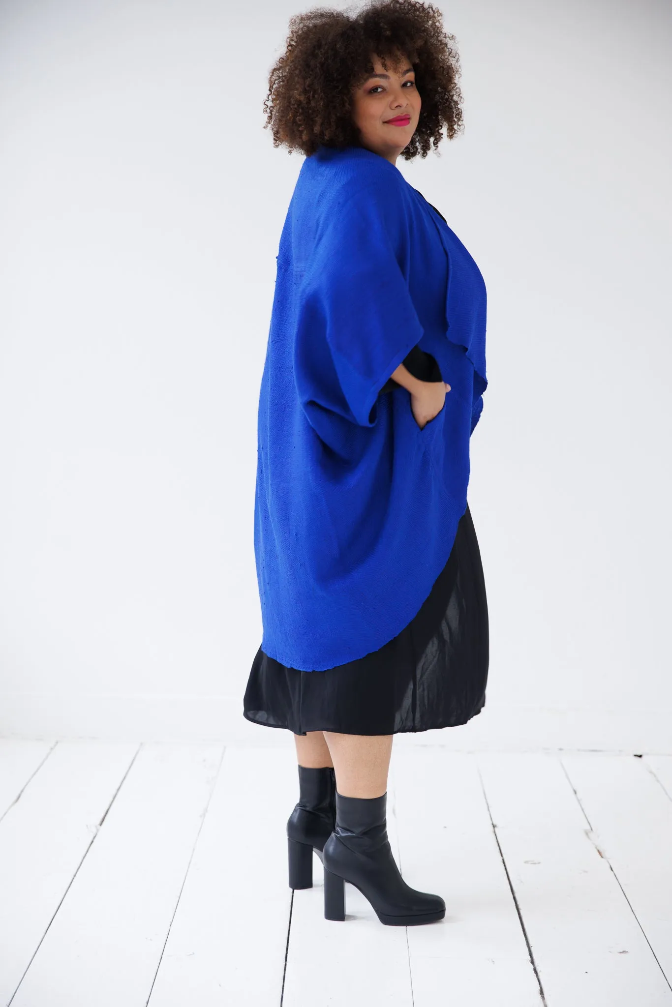 NEW! JIVA Wool Silk Kimono Sky