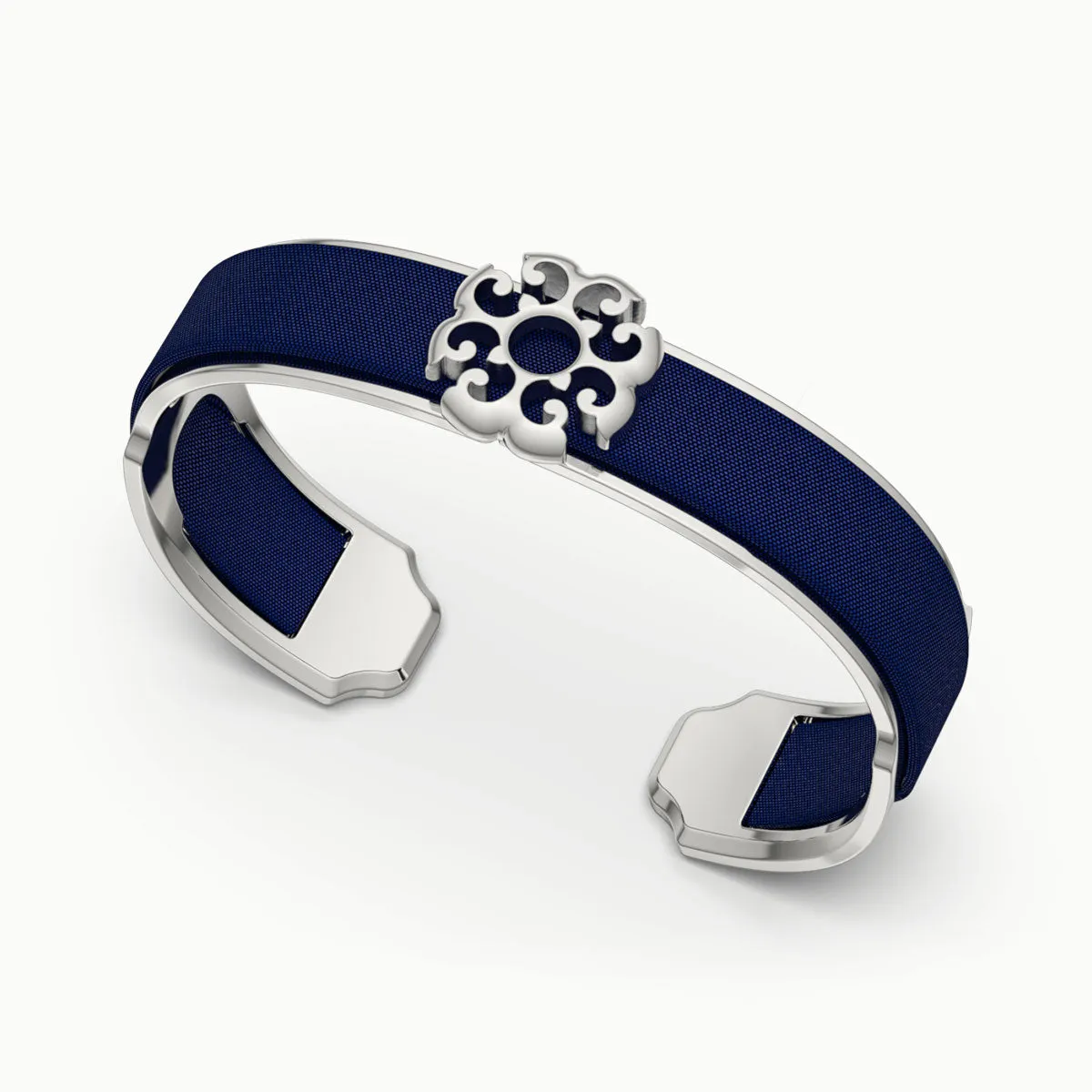 Nonya Blossom Silk Cuff - Midnight Blue