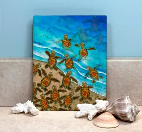 Ocean Bound Turtles Ceramic Tile