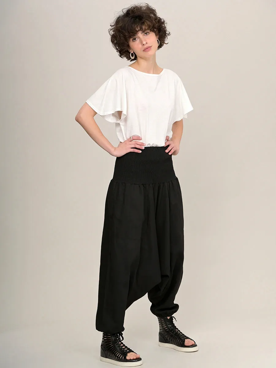 Organic Cotton Harem Pants - Low Crotch