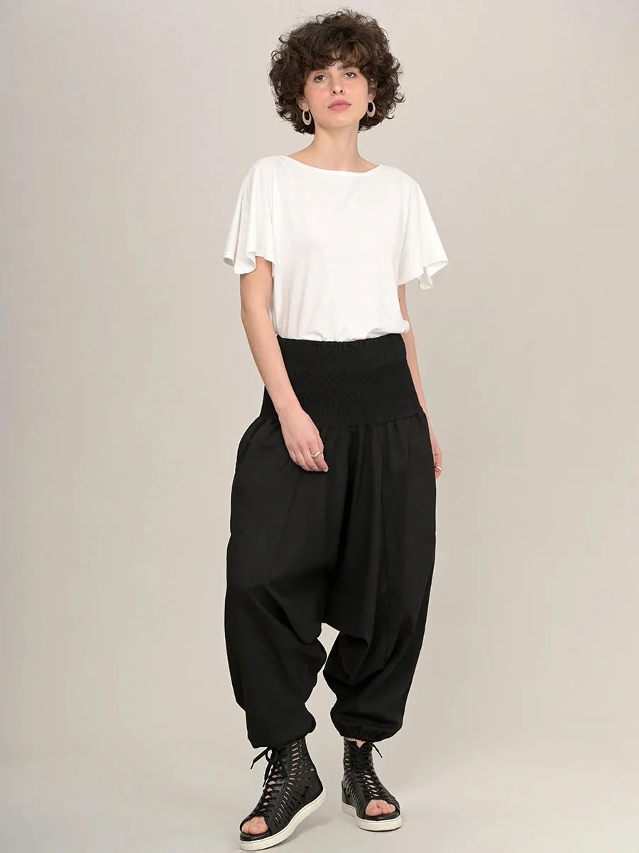 Organic Cotton Harem Pants - Low Crotch