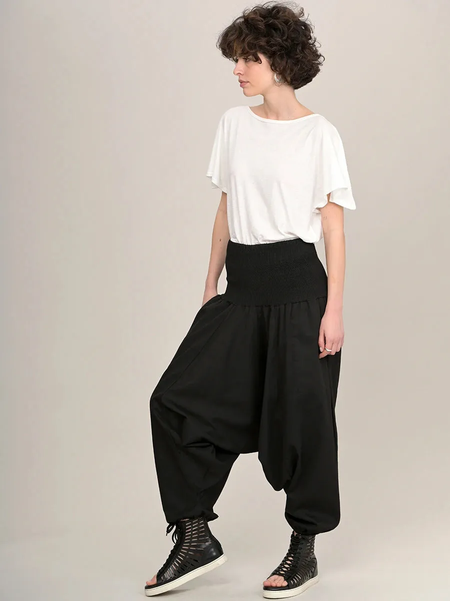 Organic Cotton Harem Pants - Low Crotch