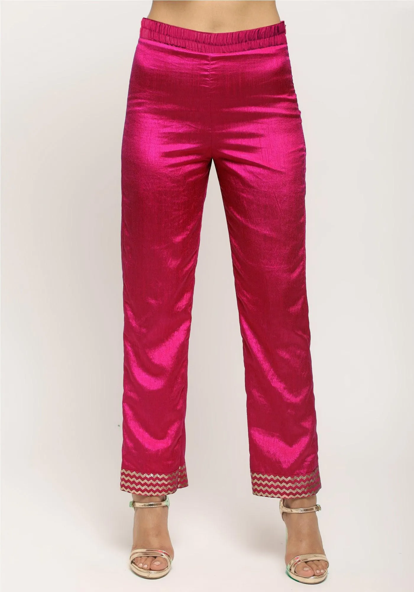 Pink Angrakha Foil Pant