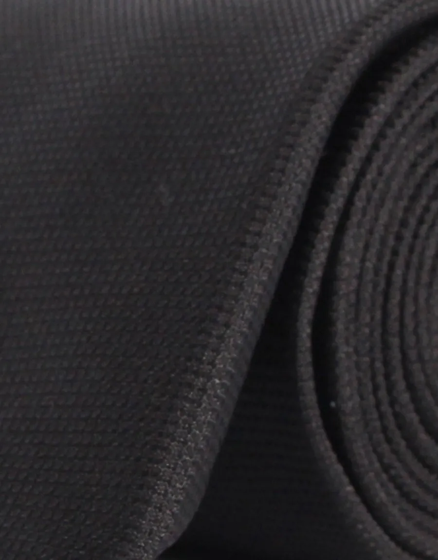 Plain Black Silk Tie