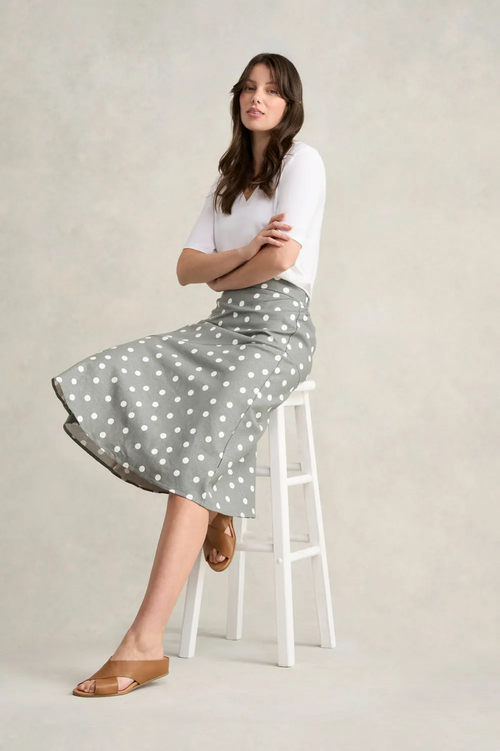 Printed Linen Skirt