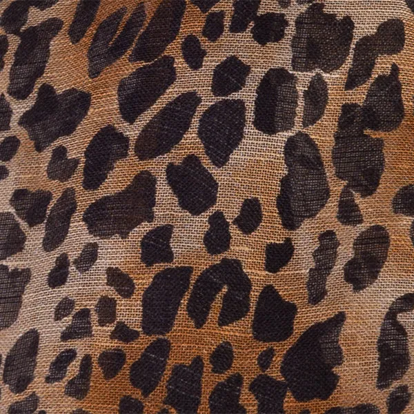 Printed Modal Linen Silk Scarf in Mini Leo Classic