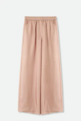 PRIYA SILK TWILL WIDE LEG PANT IN ROSE BEIGE