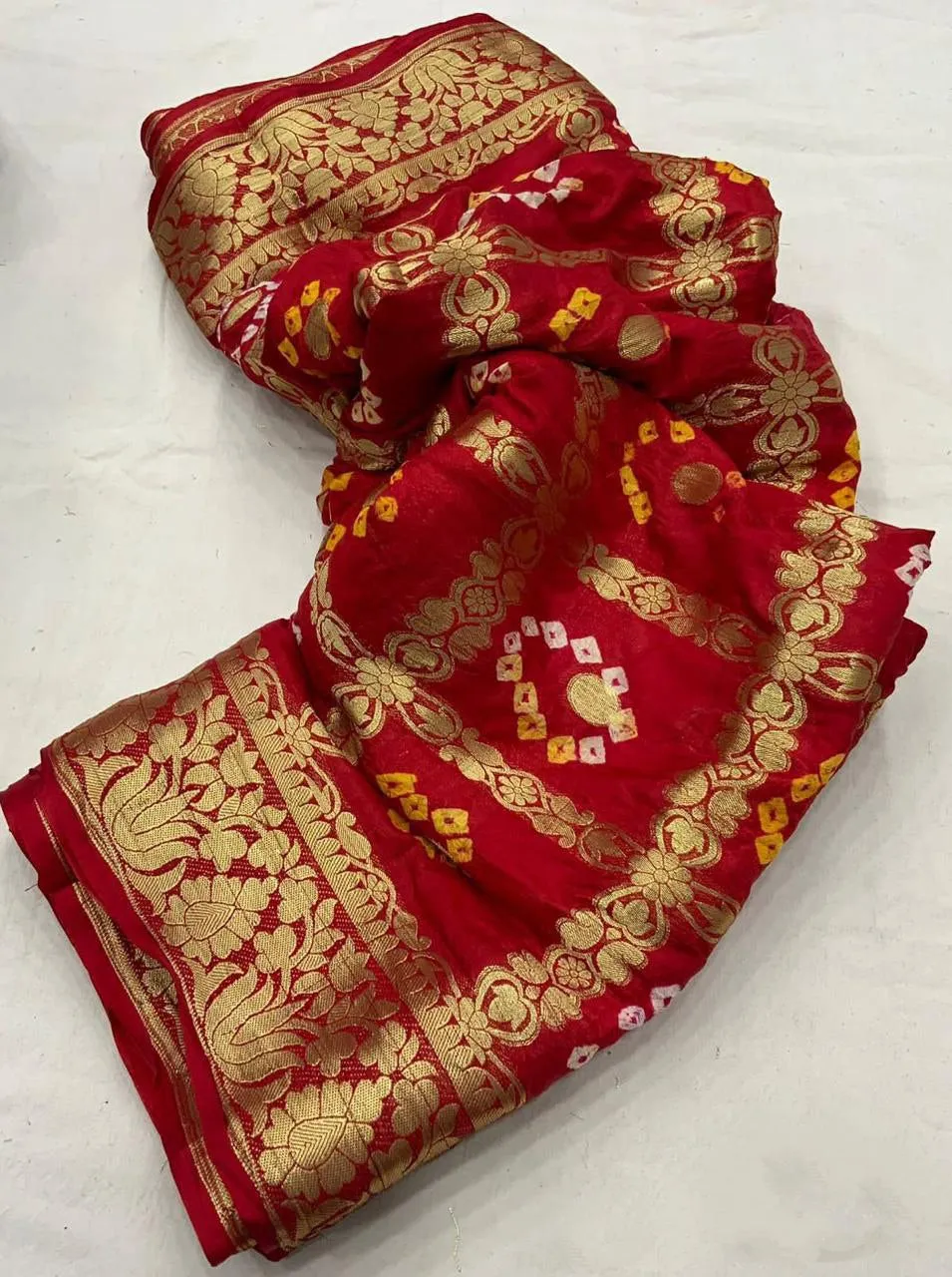 Pure Bandhej Designer Jaipuri Women Saree