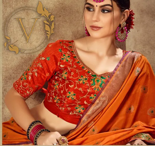 Red Designer Silk Saree