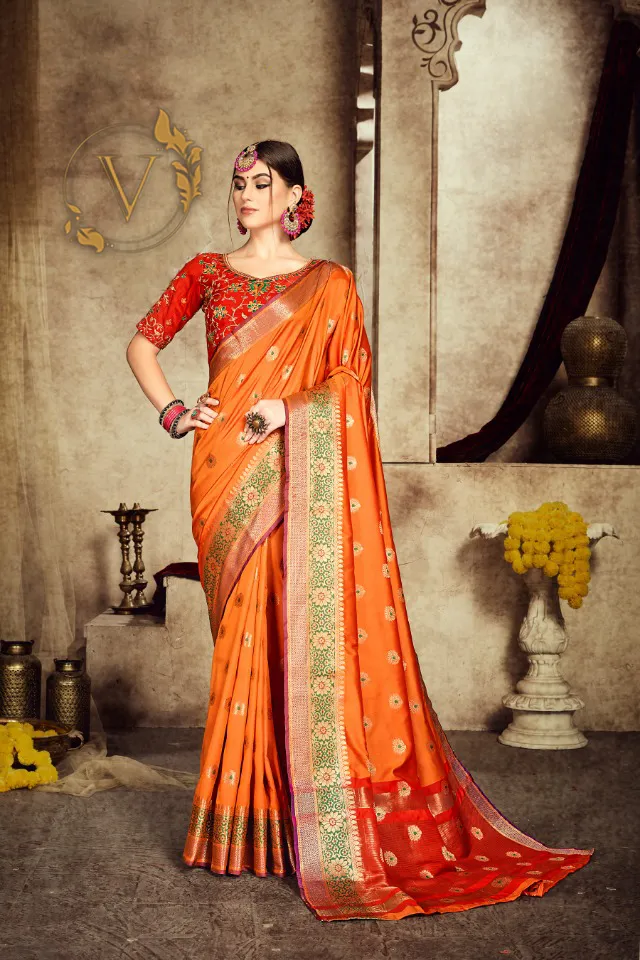 Red Designer Silk Saree