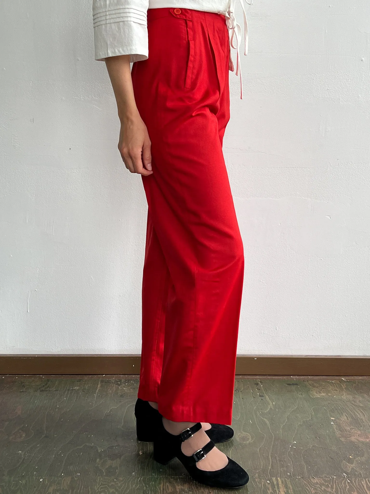 Red Silk Trousers (XS)