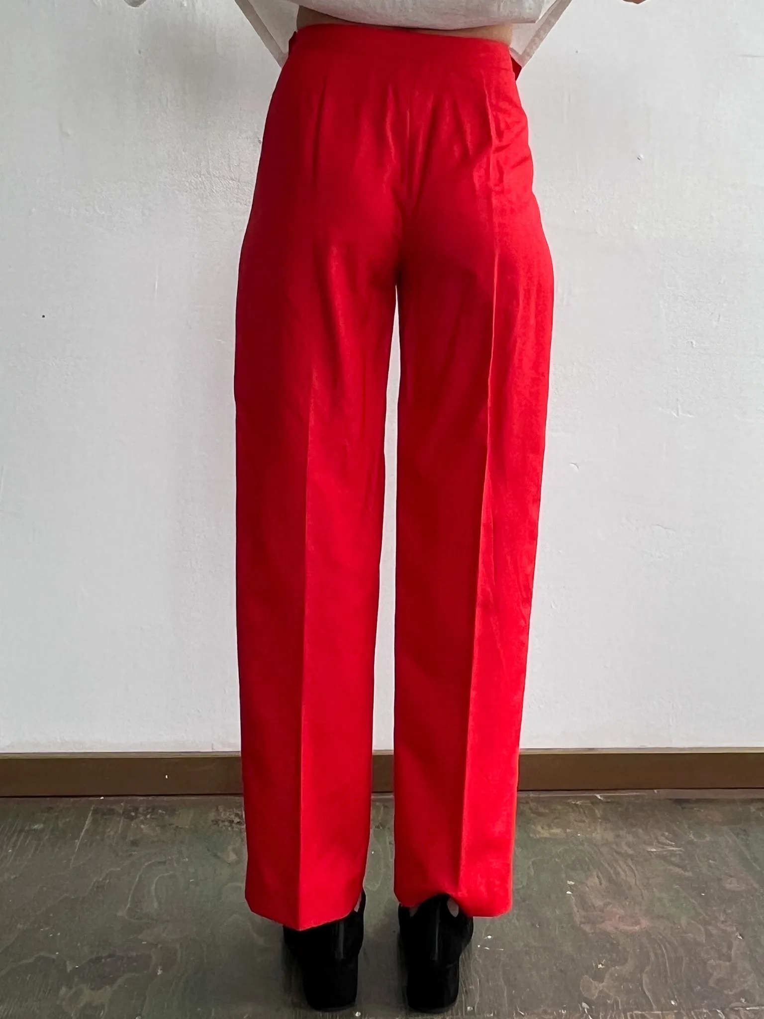 Red Silk Trousers (XS)