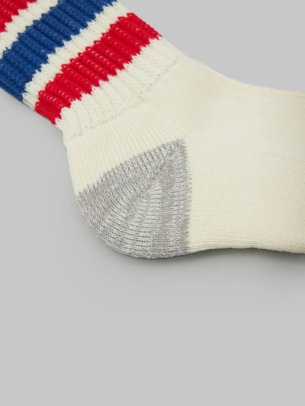 ROTOTO Coarse Ribbed Oldschool Crew Socks Chili Red/Blue