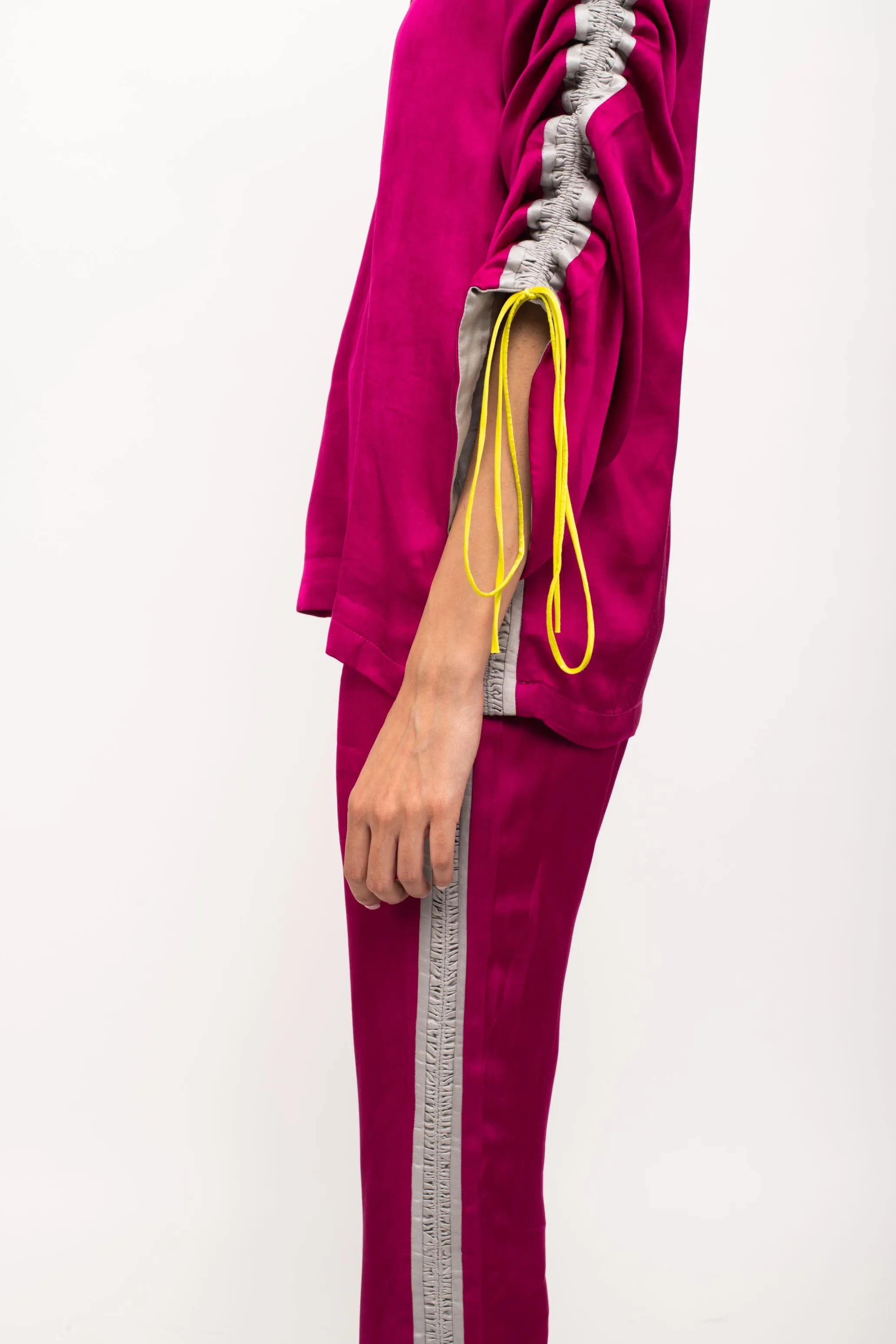 Rouching Detail Pant Suit Set