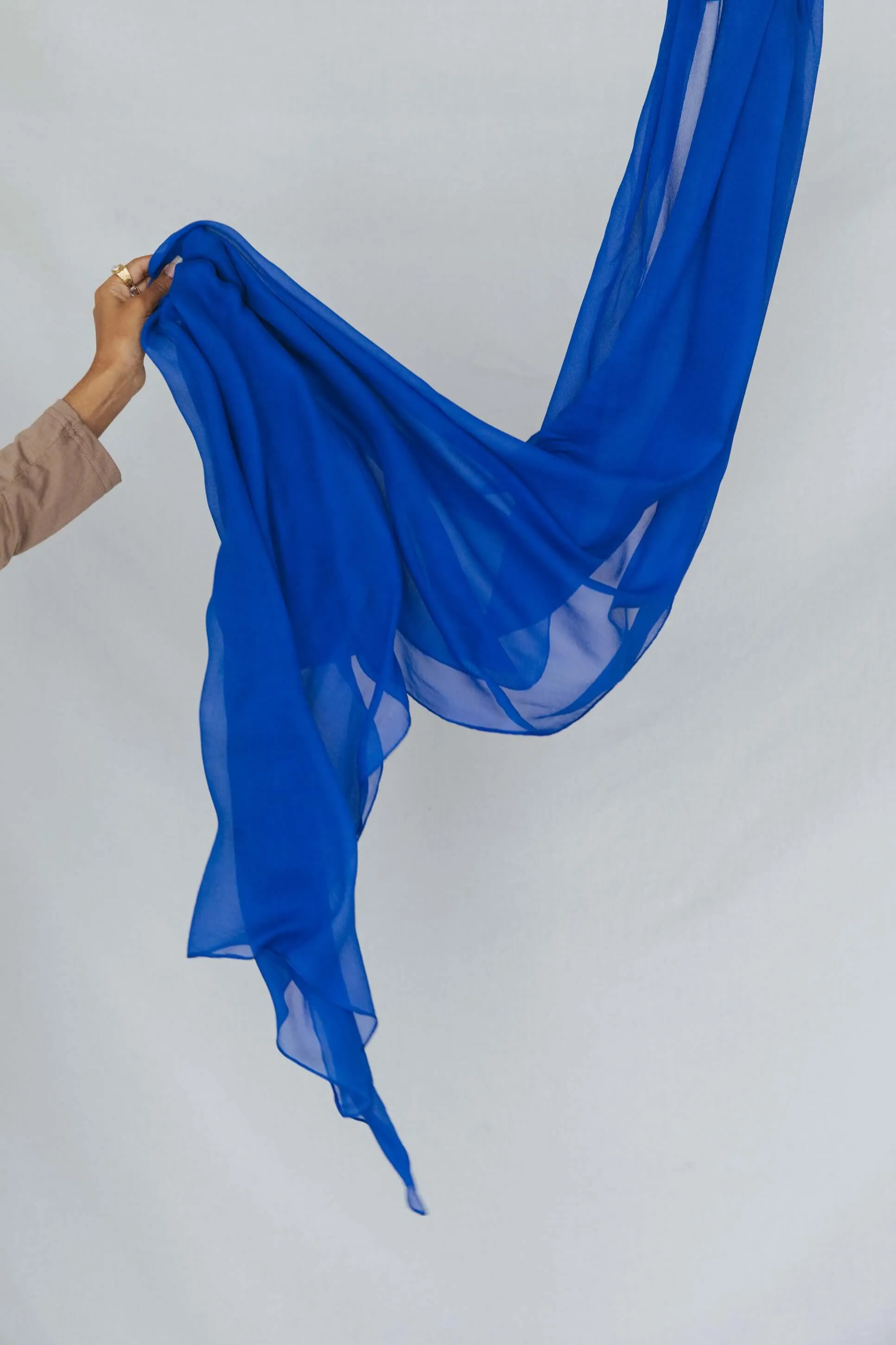 sapphire blue silk chiffon