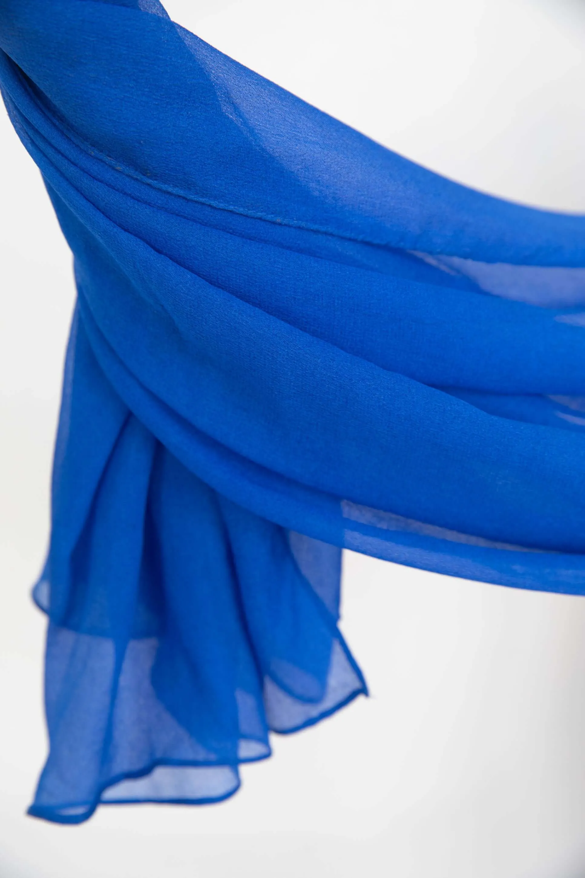 sapphire blue silk chiffon