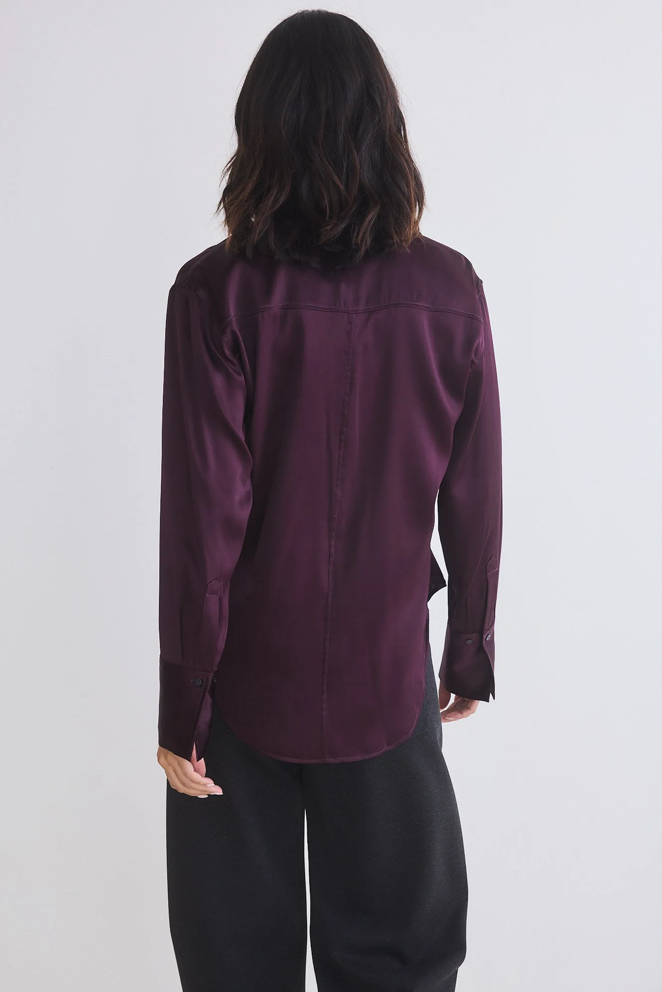 Shift Your Gaze Silk Button Down Blouse