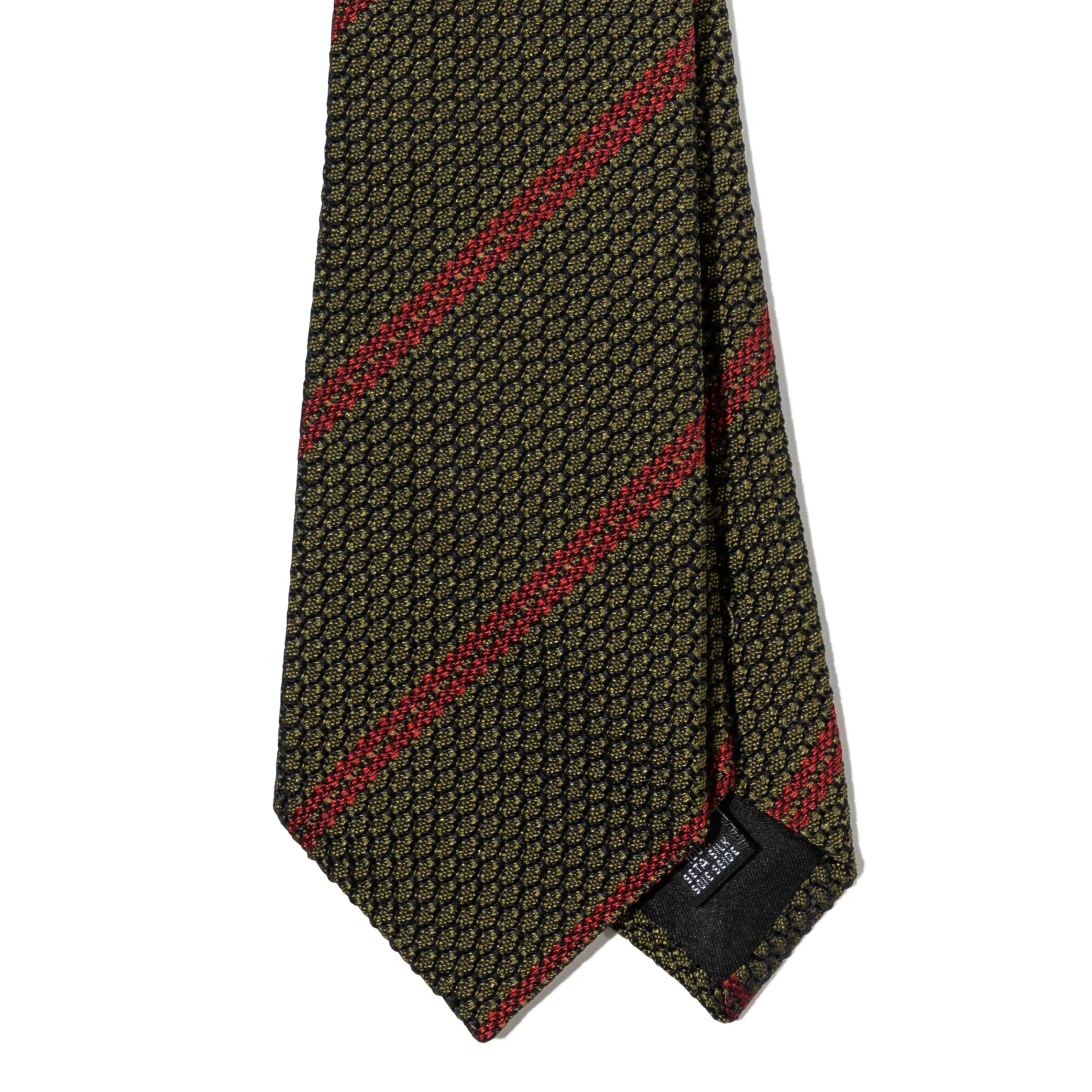 Silk Grenadine Stripe Lined Three-fold Tie