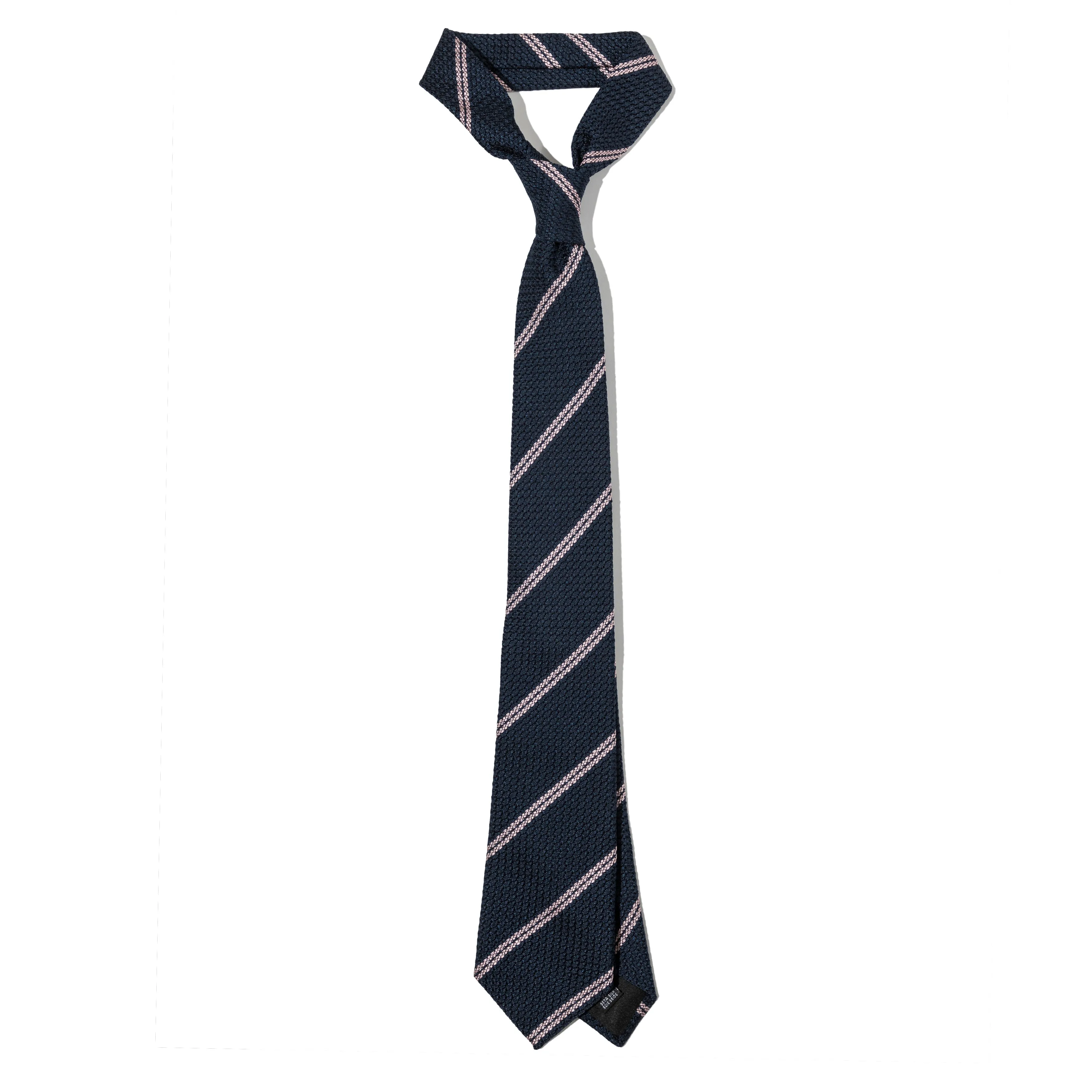 Silk Grenadine Stripe Lined Three-fold Tie