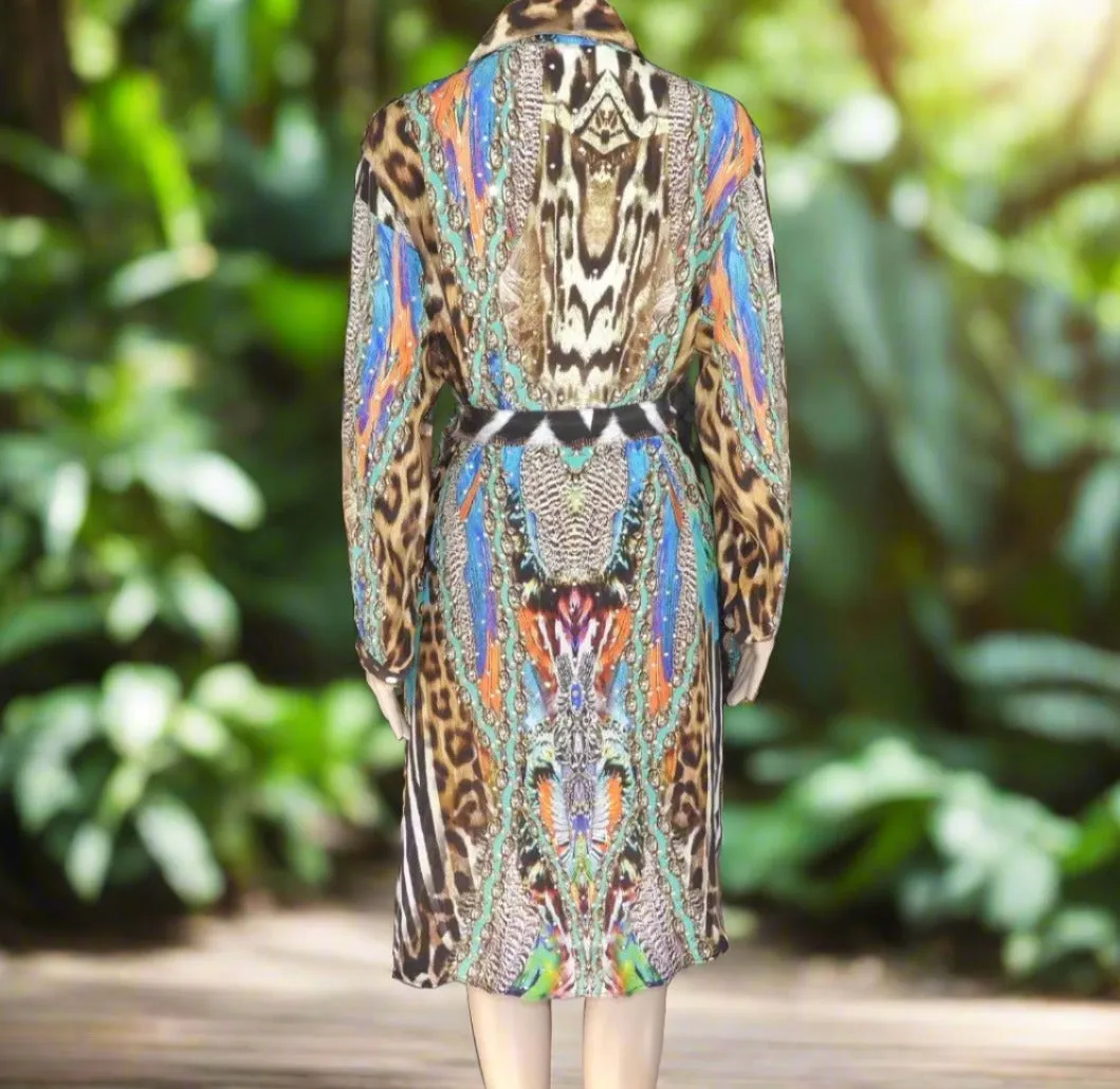 Silk Shirt Dress Jungle