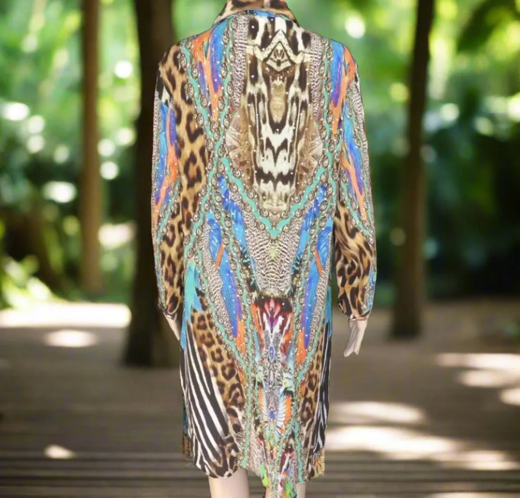 Silk Shirt Dress Jungle