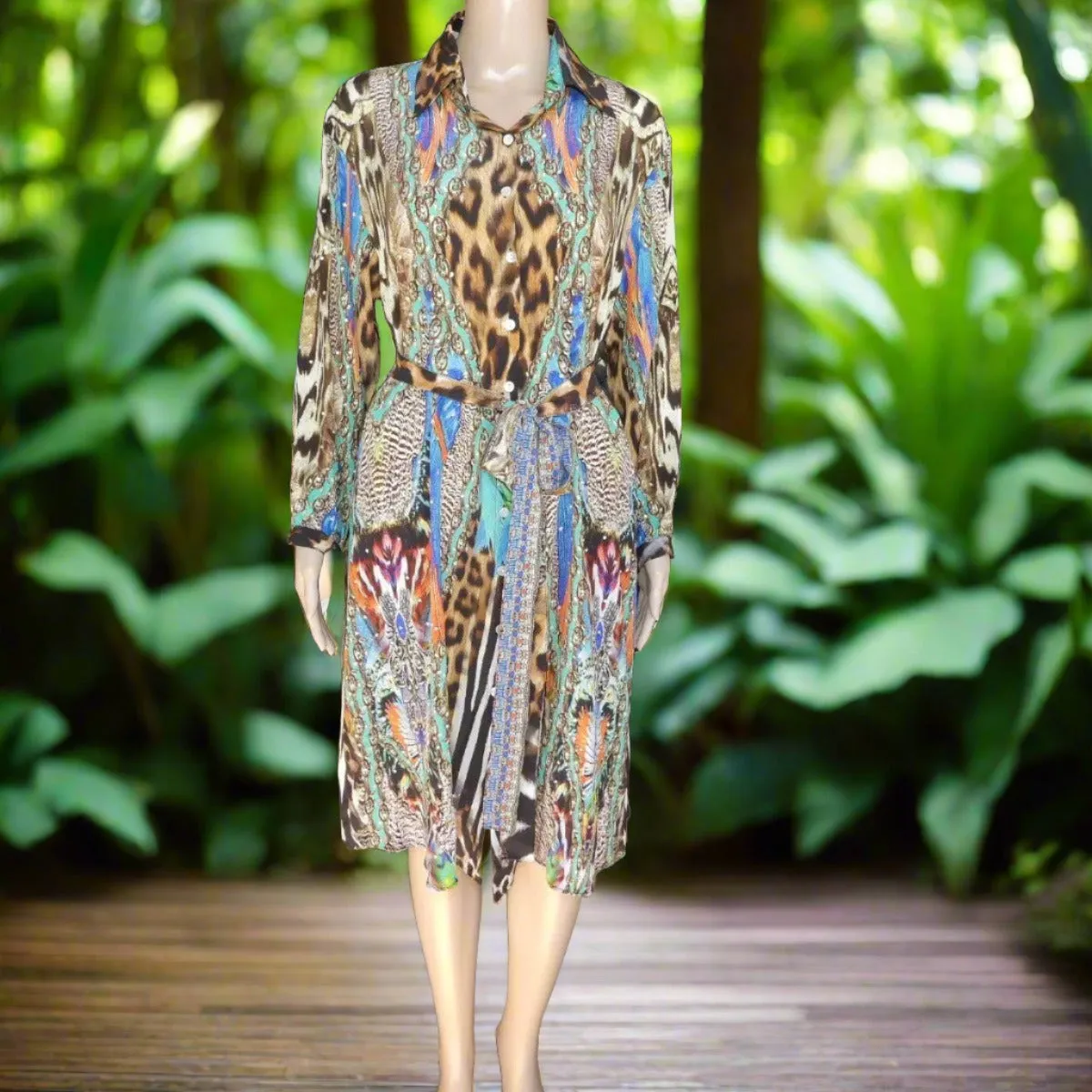 Silk Shirt Dress Jungle