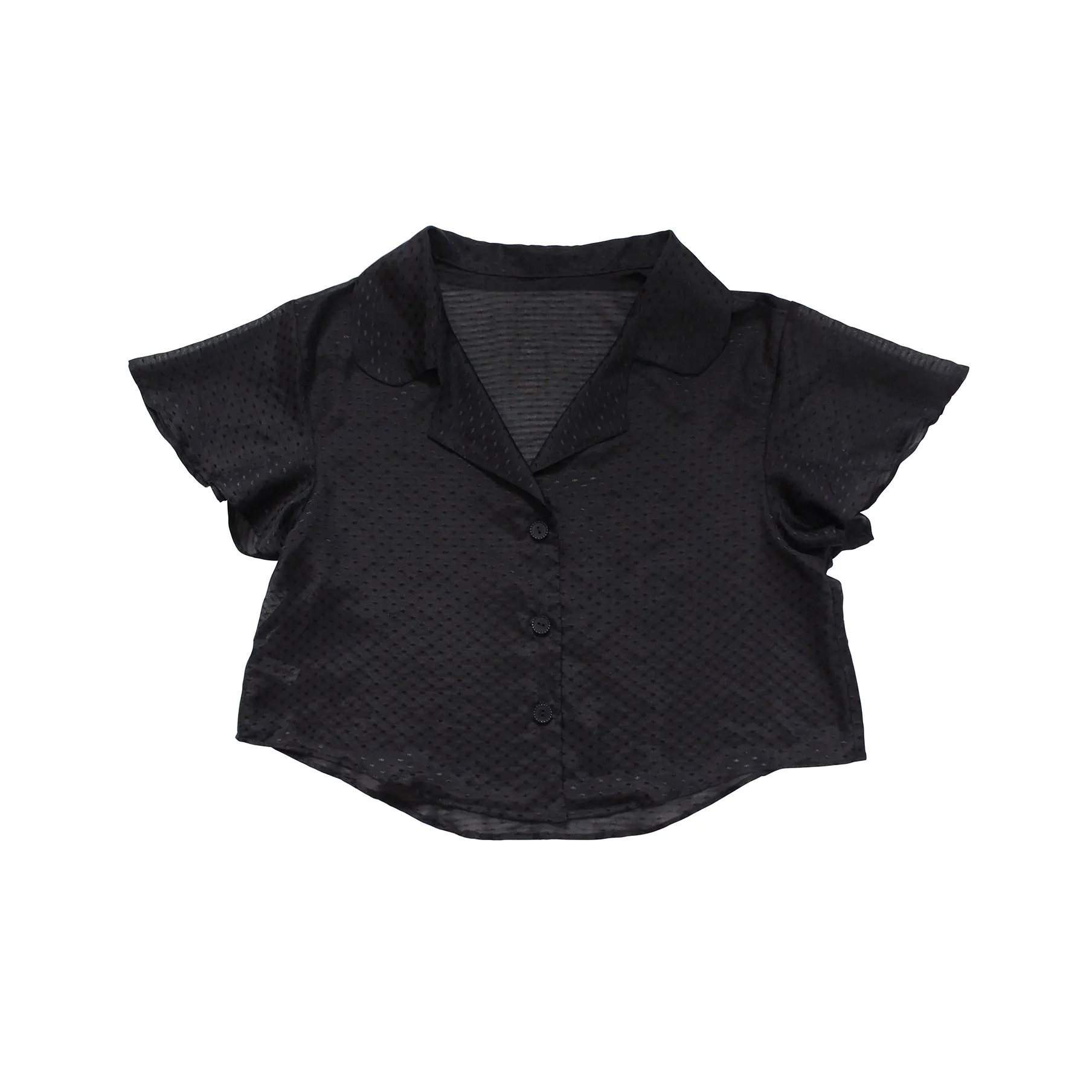 Simone Pyjama Top Black Silk Cotton