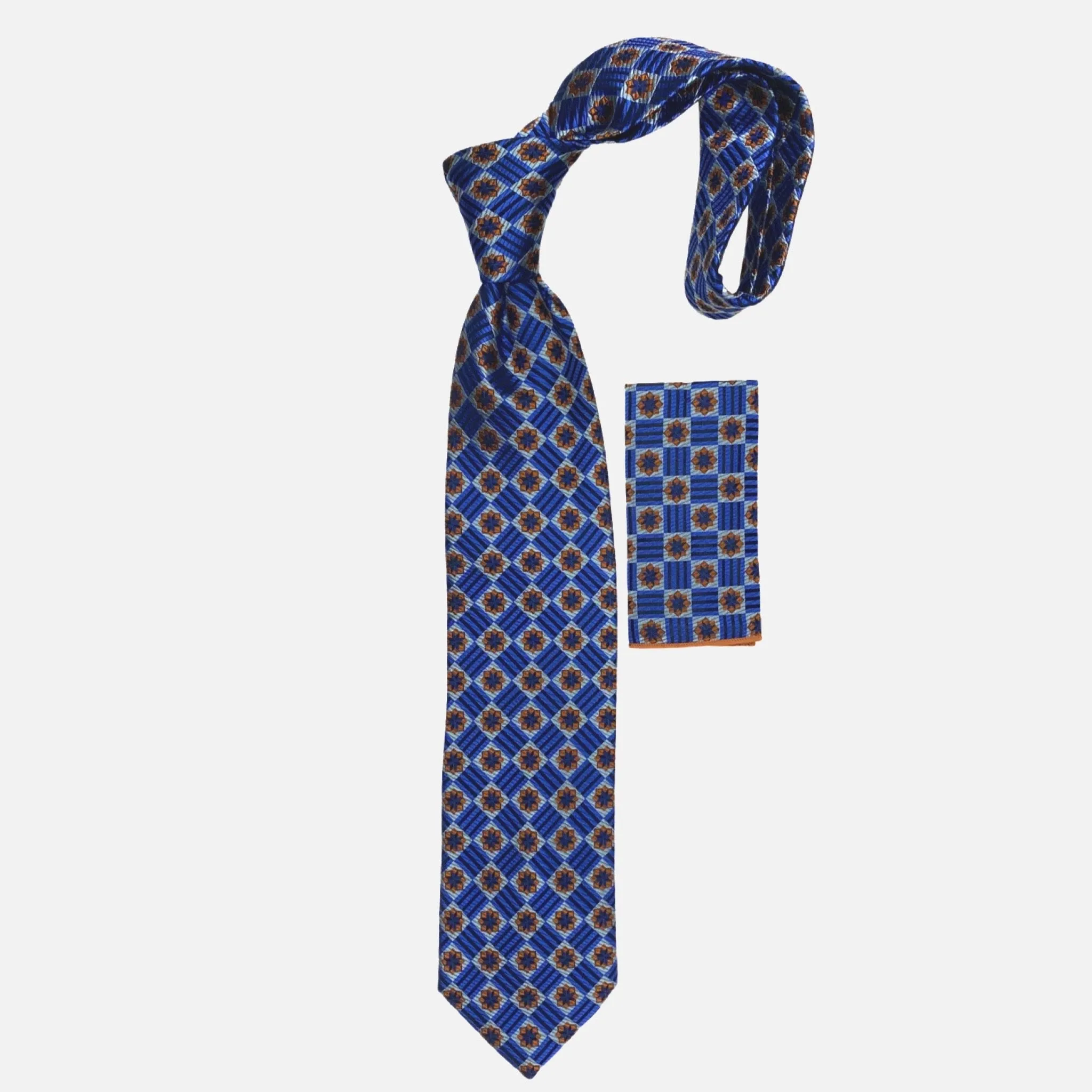 Steven Land Blue Big Knot Silk Tie BW2413