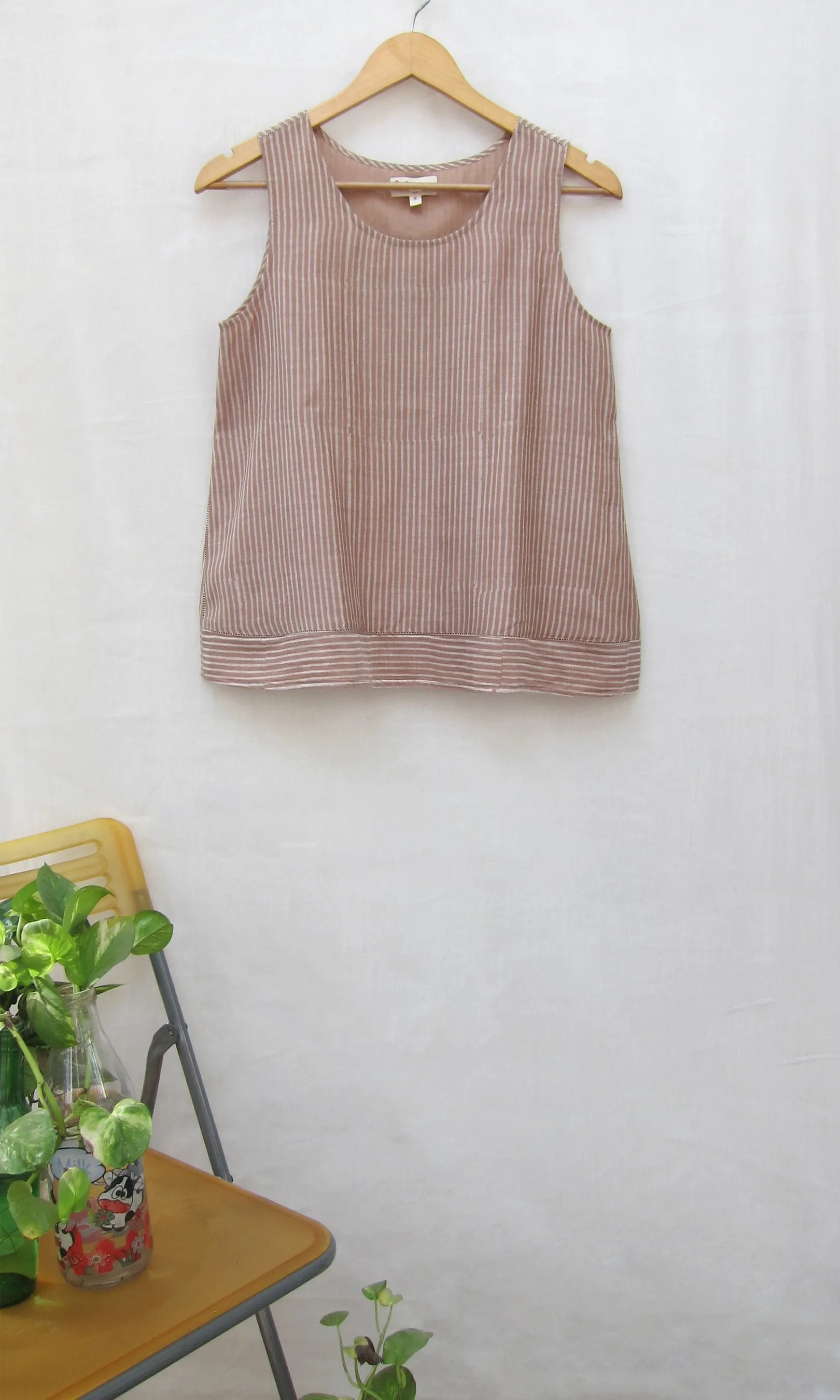 Stripe Printed Sleeveless Top/ Blouse (READY TO SHIP)