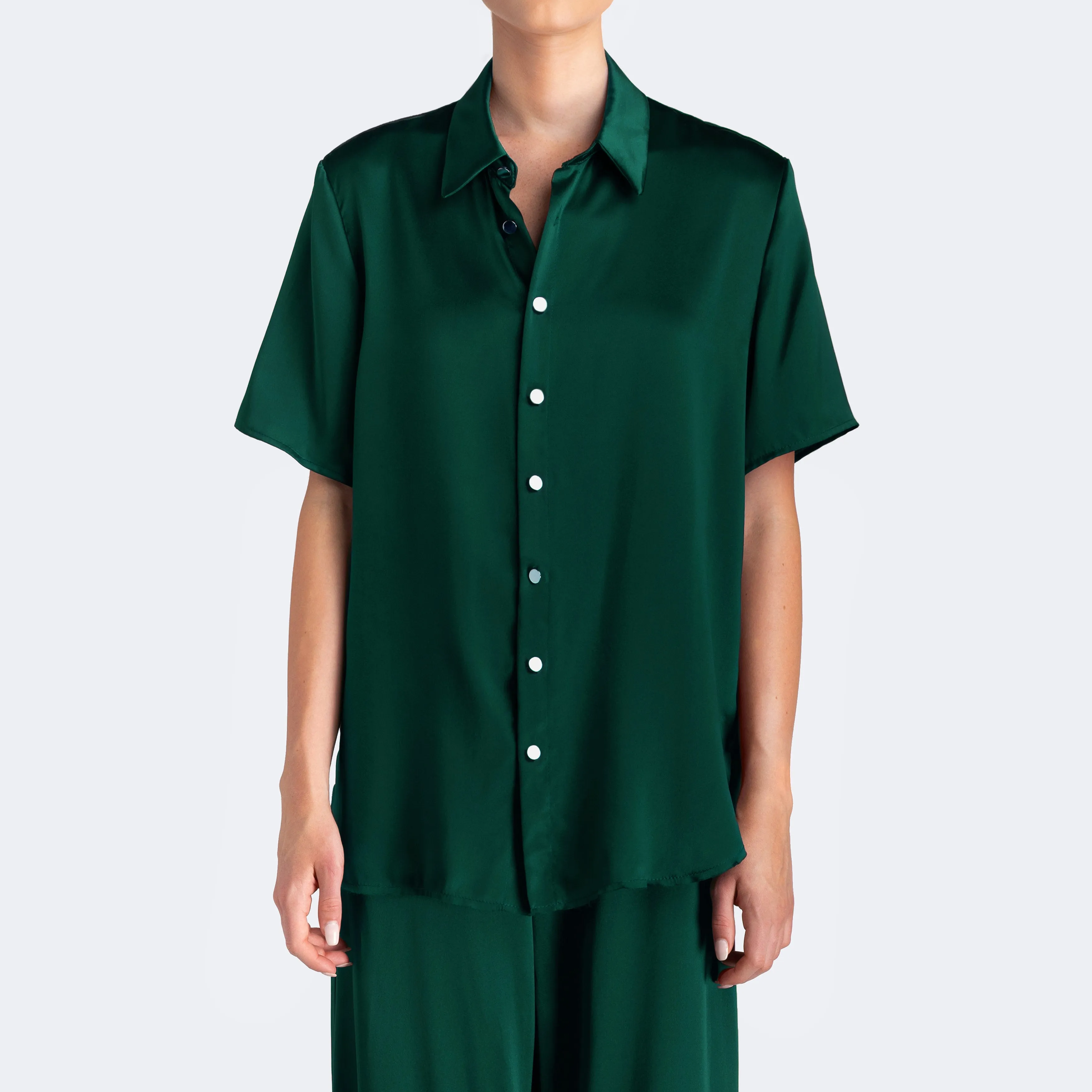 Studio Essential - Short Sleeve Blouse - Emerald