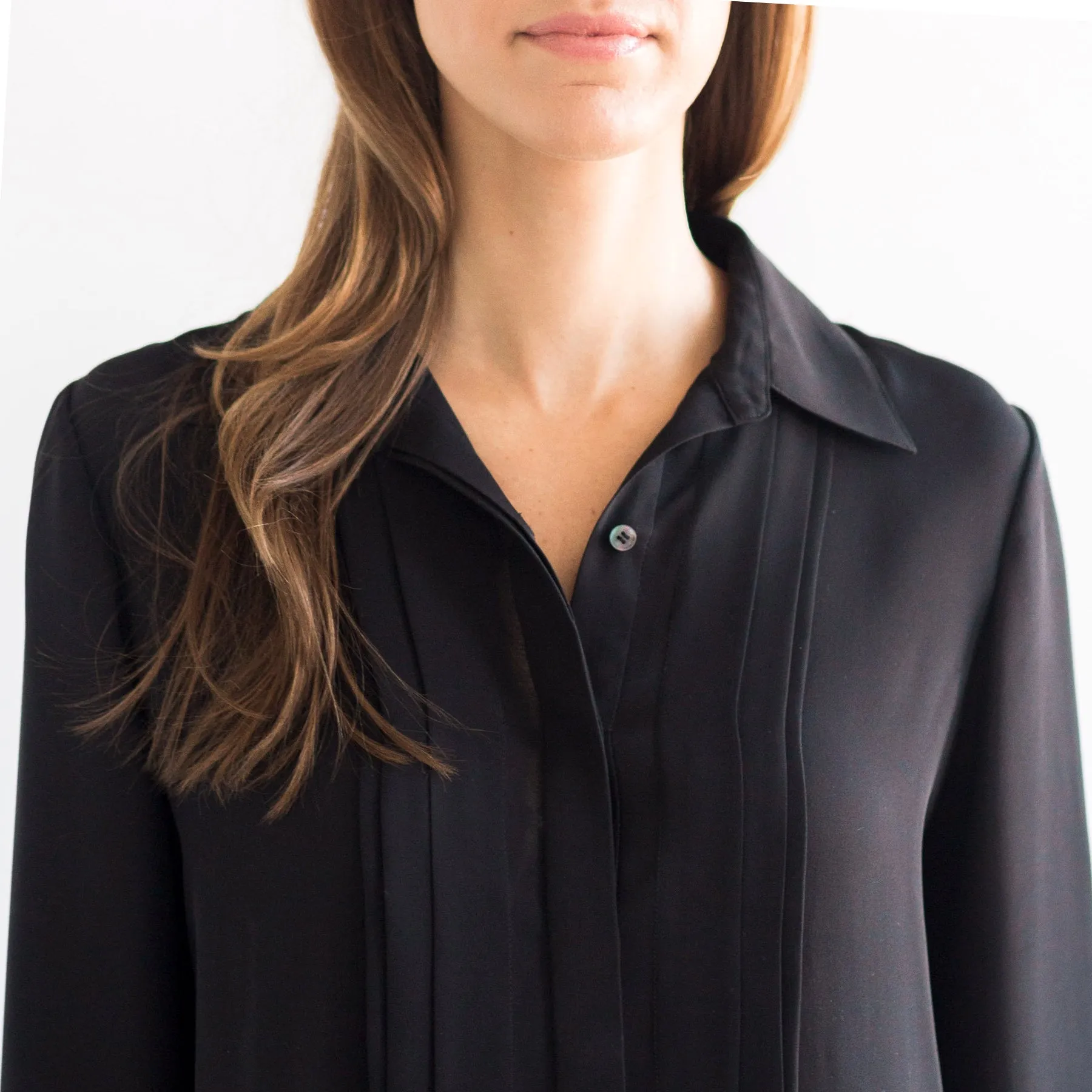 The Silk Pintuck Blouse - Discontinued Item (XS)