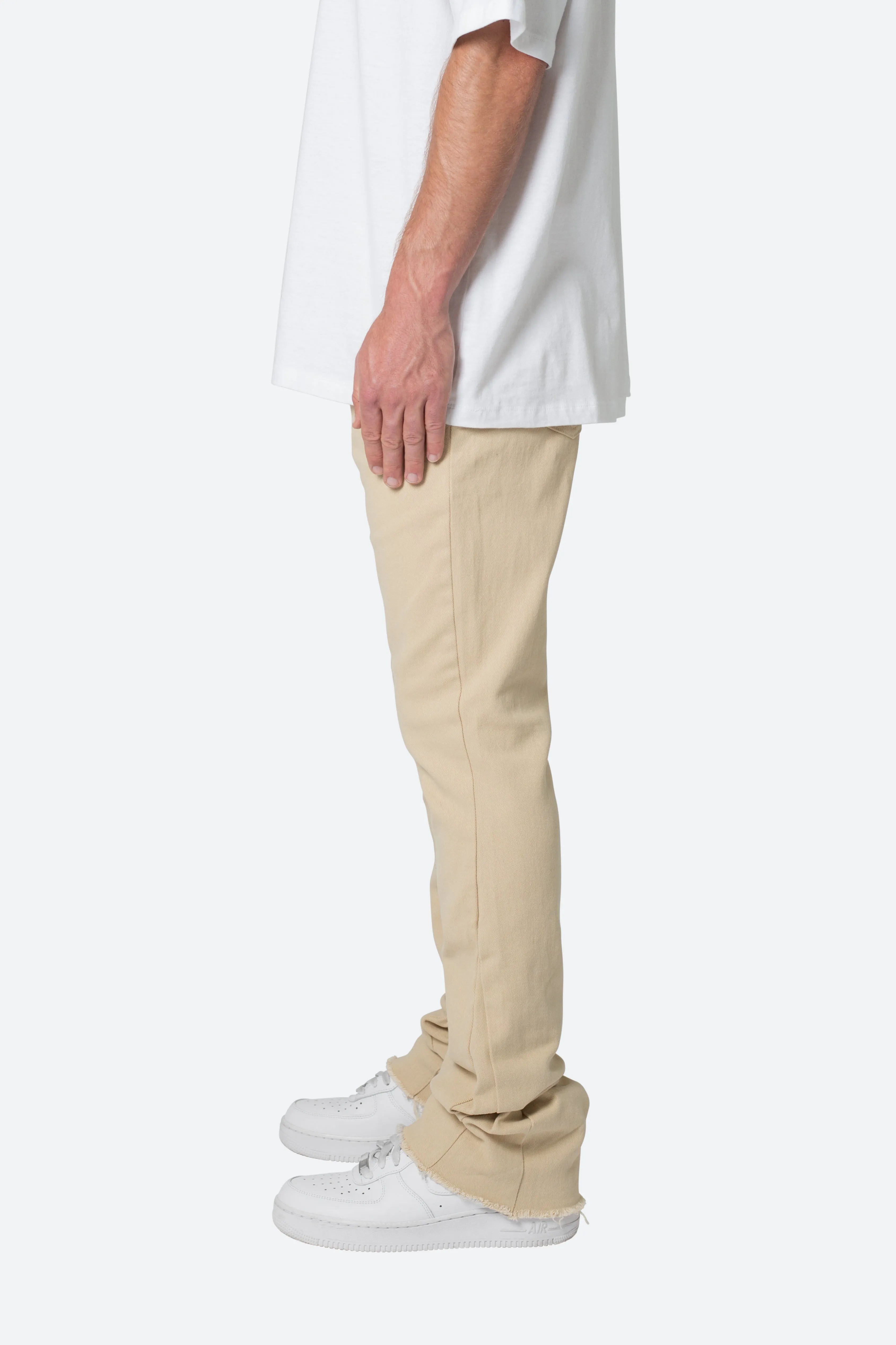 Twill Slim Stacked Pants - Khaki