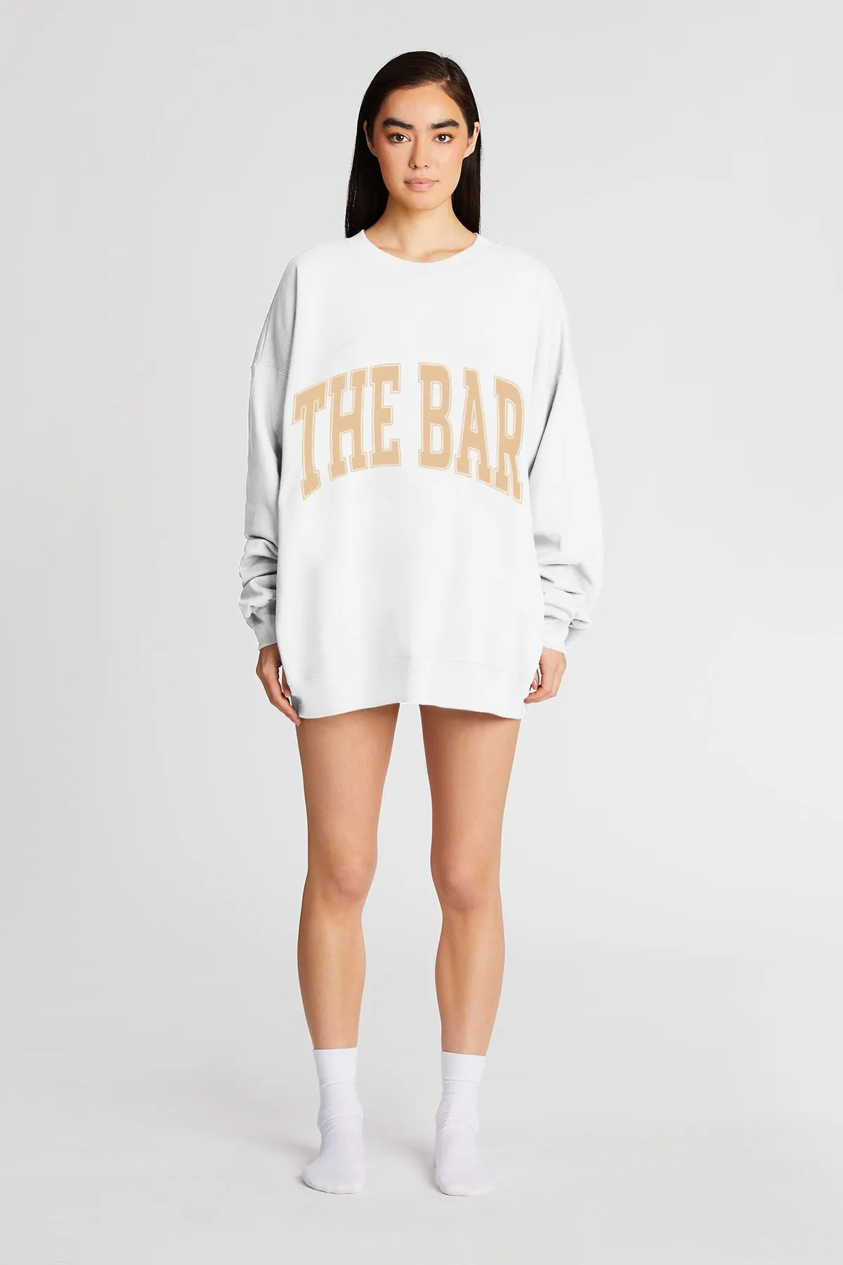 VARSITY SWEATSHIRT WHITE/TAN